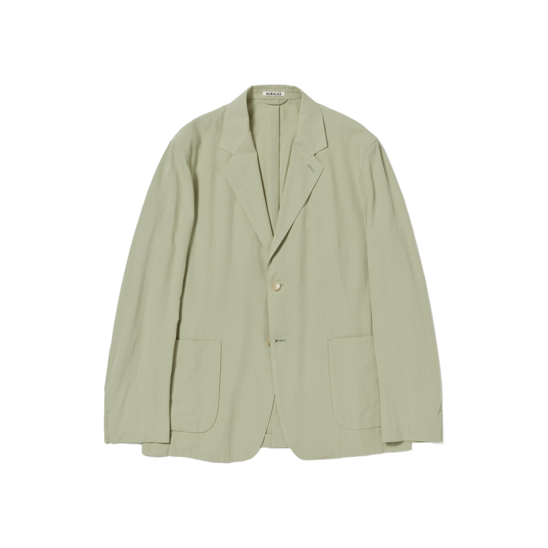 Auralee Hard Twist Cotton Silk Viyella Jacket Sage Green 상세 이미지 1