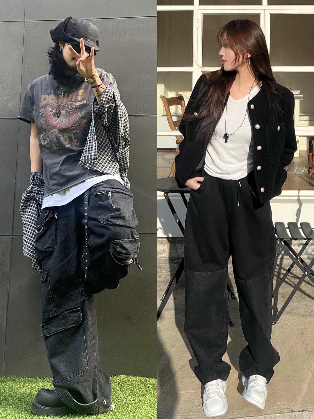 Chrome Hearts Silichrome CH Cross Pendant Black 2022/2023/2025, Alexander McQueen Oversized Sneakers White Black 착용 스타일 - 2