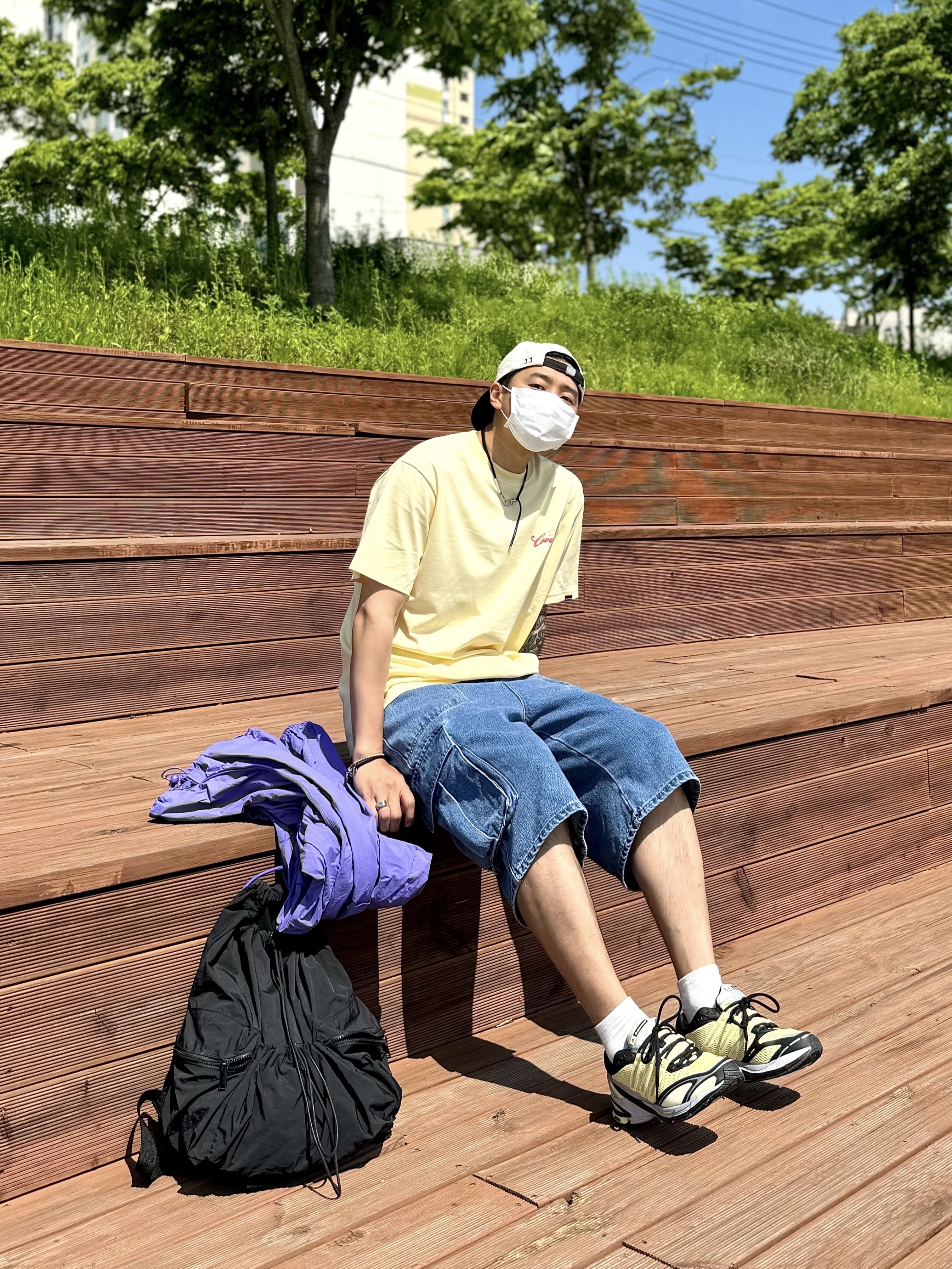 Adidas Supernova Cushion 7 Almost Yellow 착용 스타일 - 1