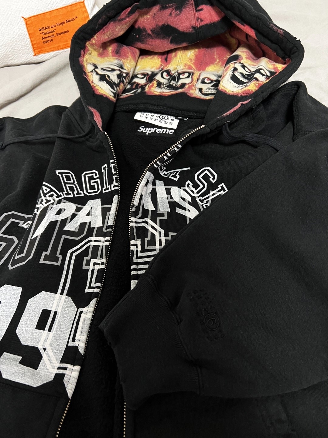 Supreme x MM6 Maison Margiela Zip Up Hooded Sweatshirt Black - 24SS 착용 스타일