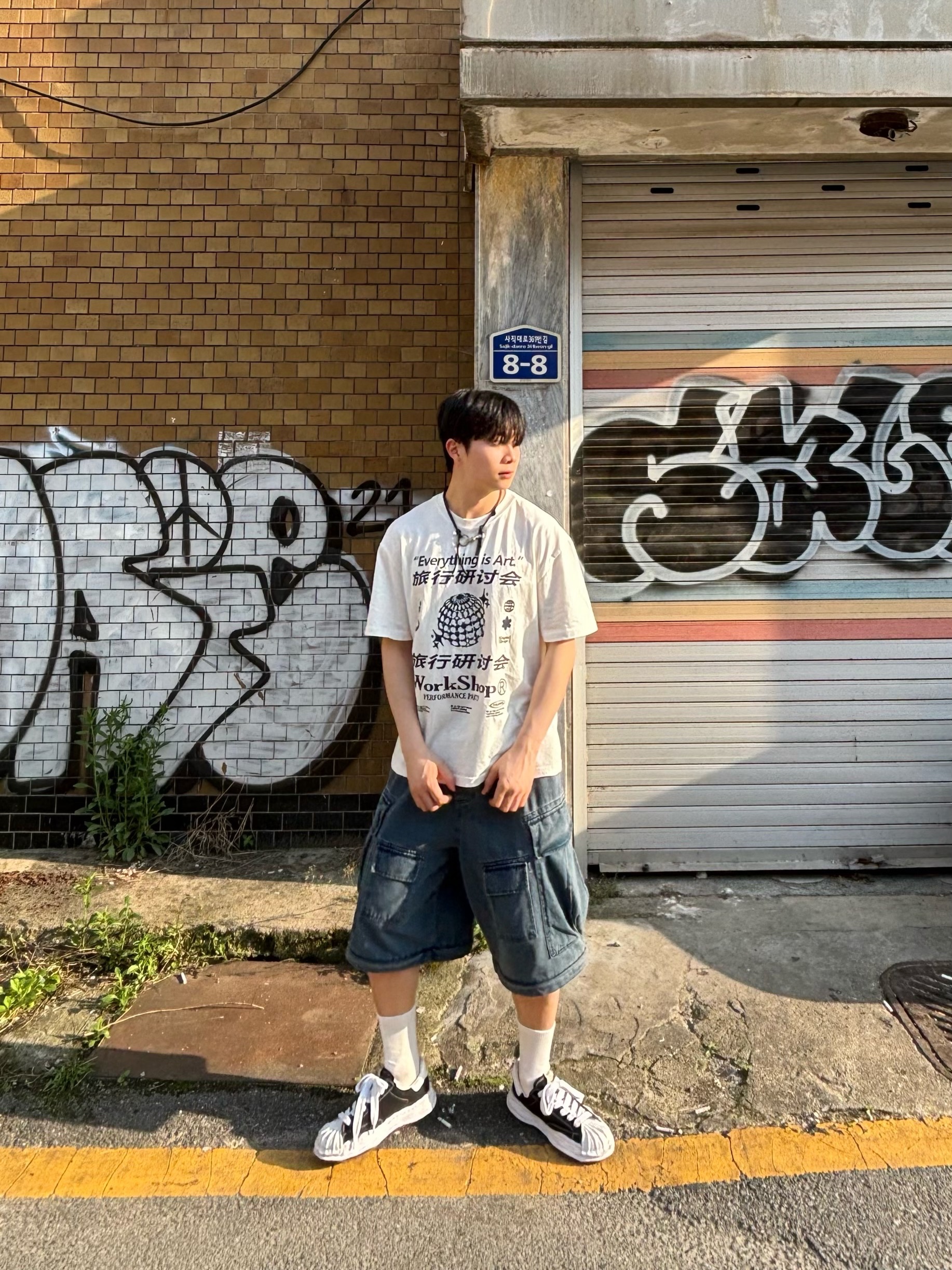 Maison Mihara Yasuhiro Blakey OG Sole Canvas Low-top Sneakers Black White 착용 스타일