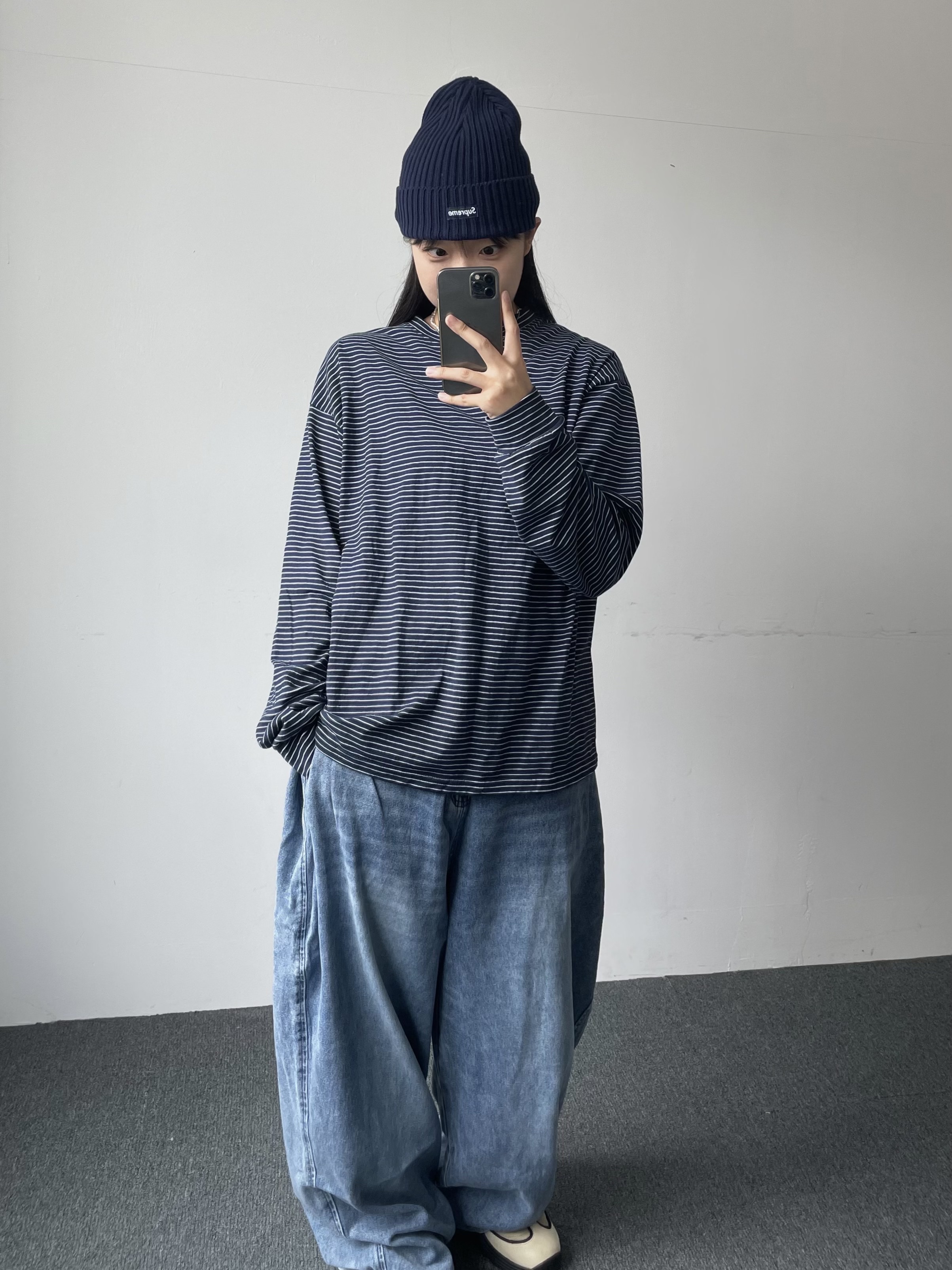 Supreme Overdyed Beanie Navy - 24SS, Nike x Stussy Air Penny II Rattan and Limestone 착용 스타일 - 3