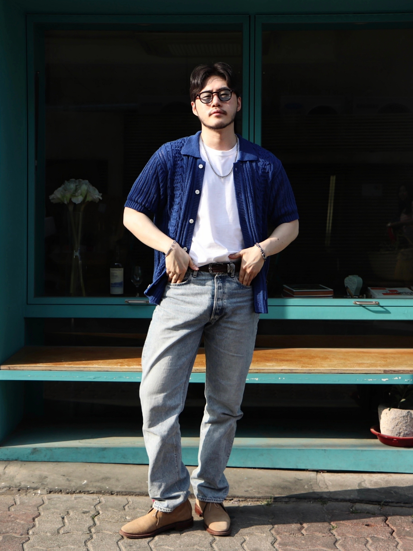 Alden 1493 Suede Unlined Chukka Boot Snuff - E 착용 스타일 - 1