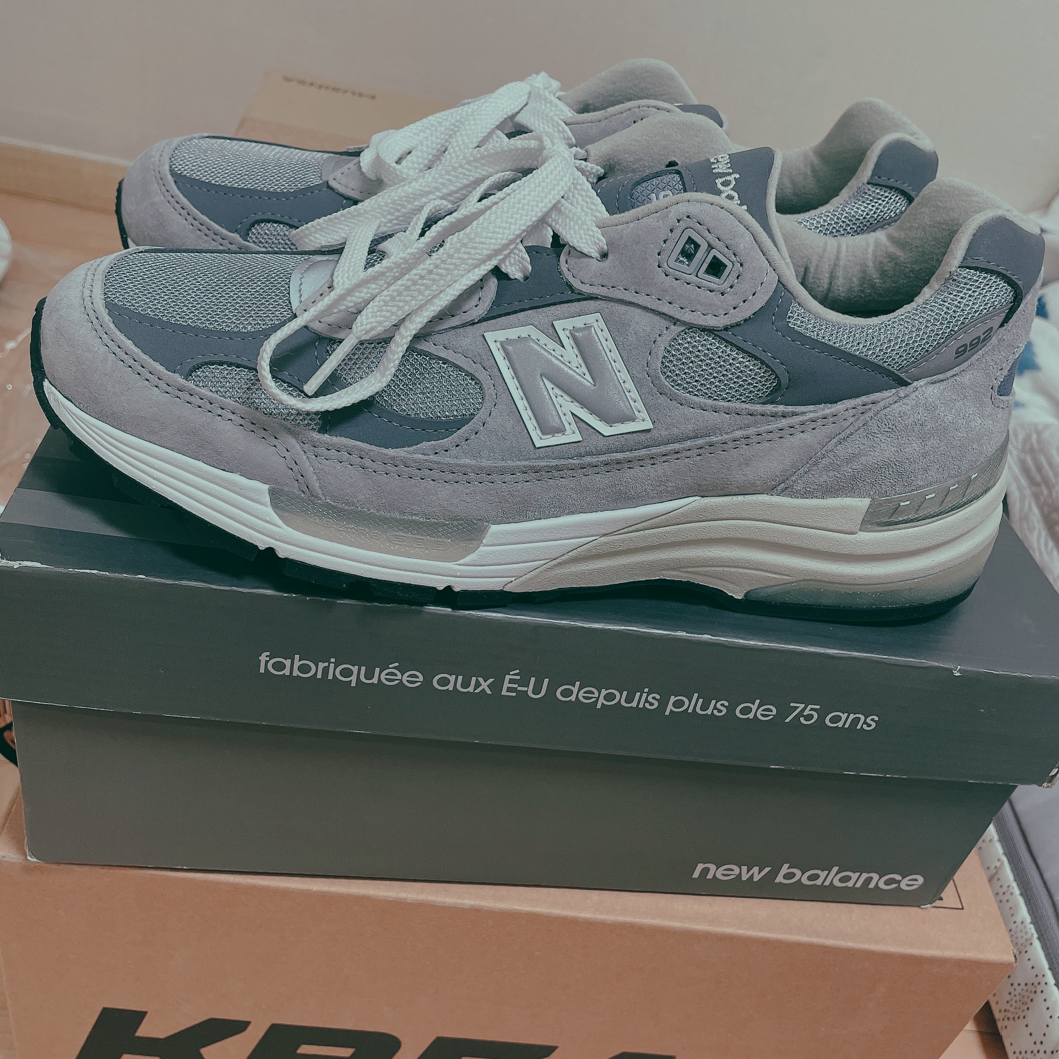 New Balance 992 Made in USA Grey - D Standard 착용 스타일