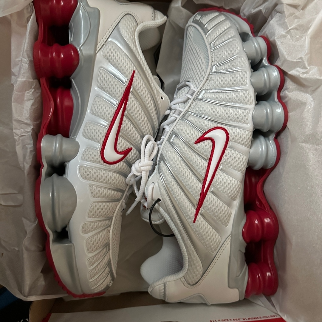 (W) Nike Shox TL Platinum Tint 착용 스타일 - 1