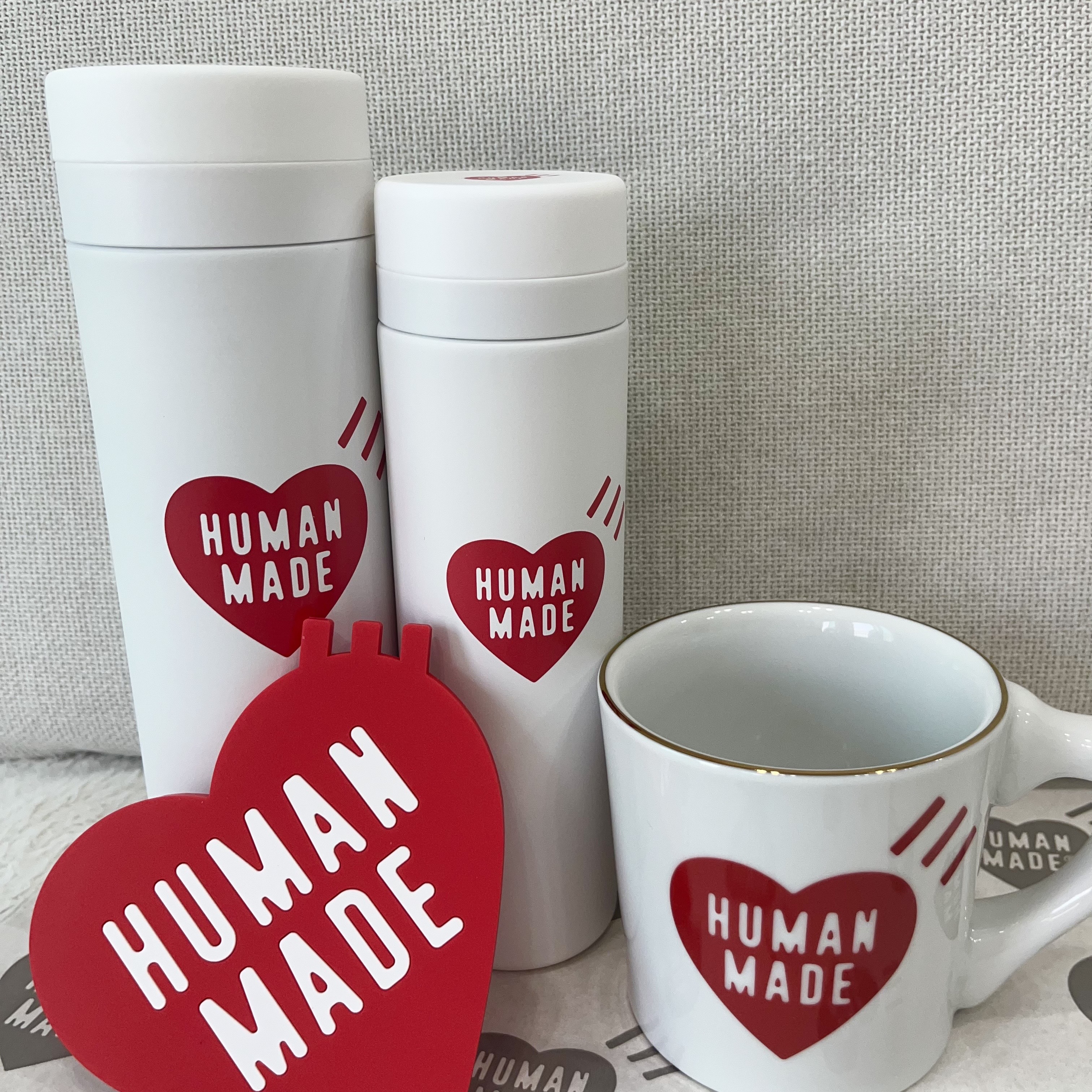 Human Made Thermo Bottle 300ml White, Human Made Thermo Bottle 500ml White 착용 스타일