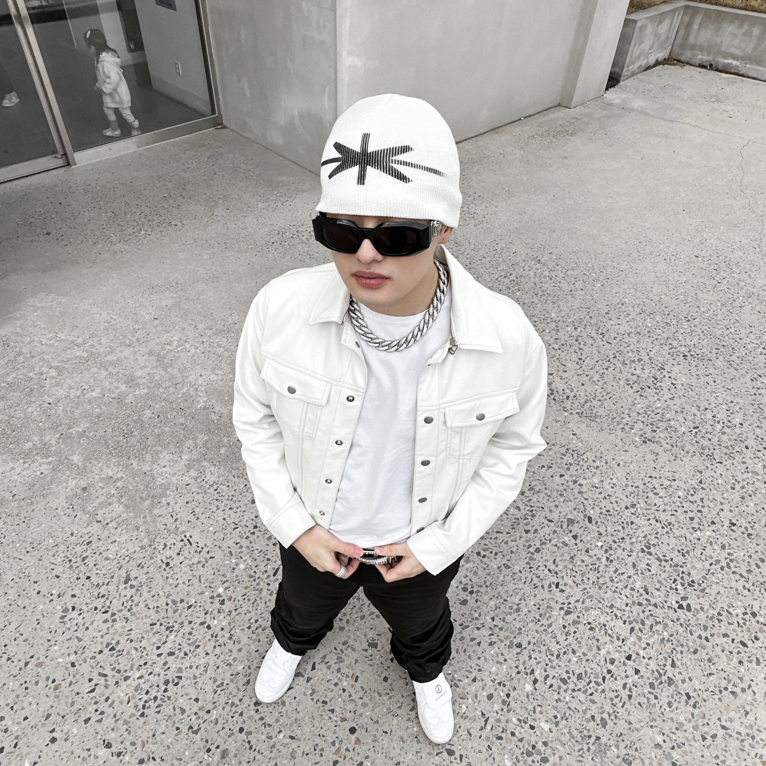 Nike x Peaceminusone Kwondo1 White 착용 스타일 - 3