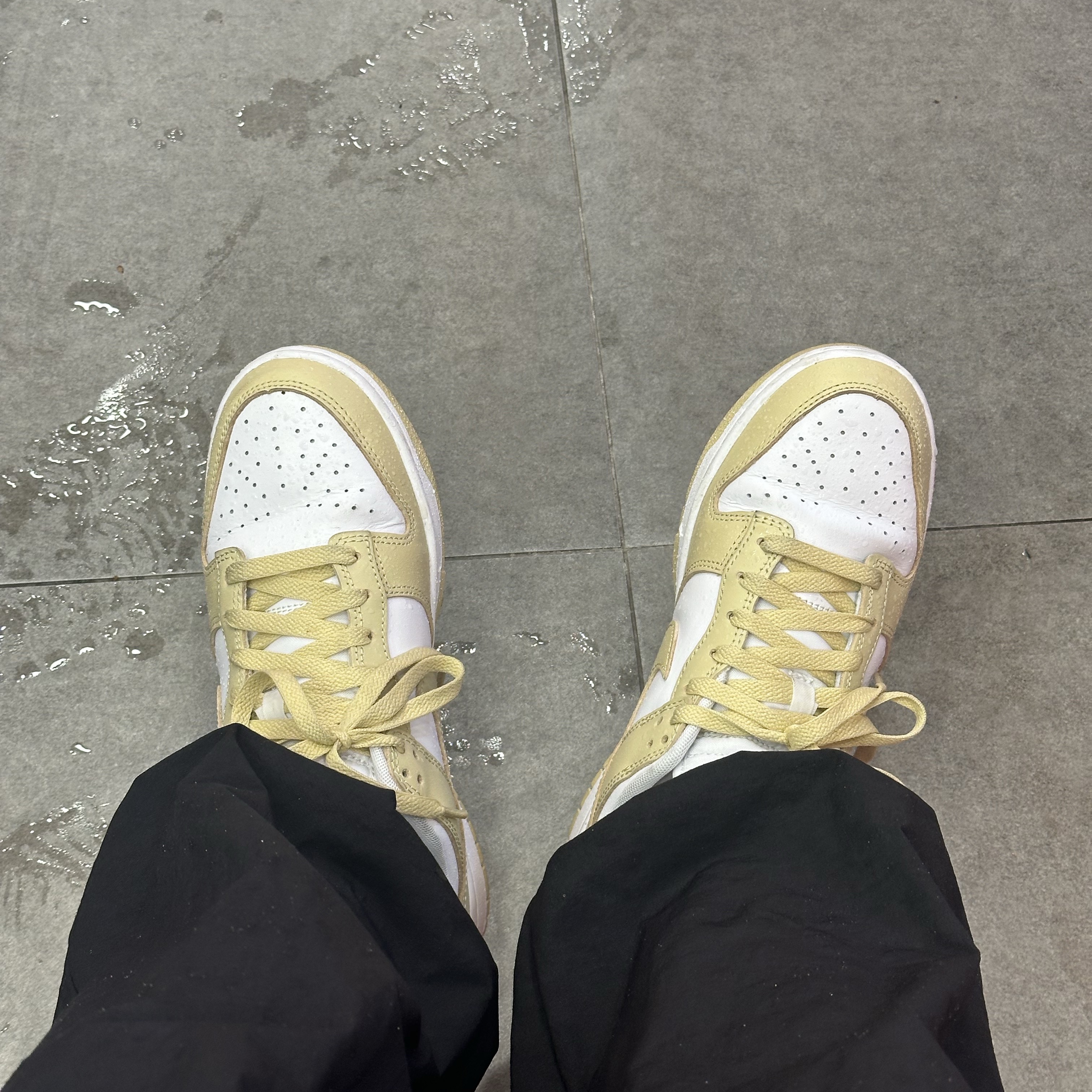 Nike Dunk Low Team Gold and White 착용 스타일