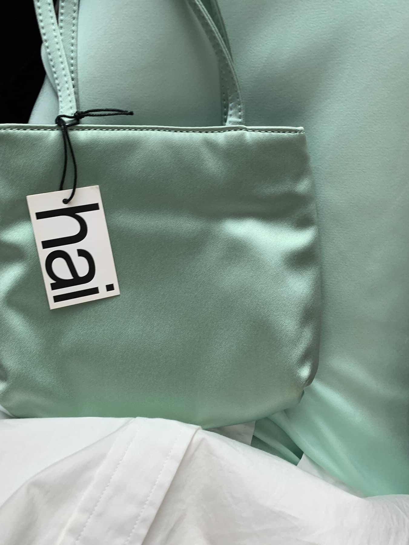 Hai Little Silk Bag Light Green, (W) Hermes Oran Sandal Calfskin & Gold Piqures Ecrues 착용 스타일 - 4