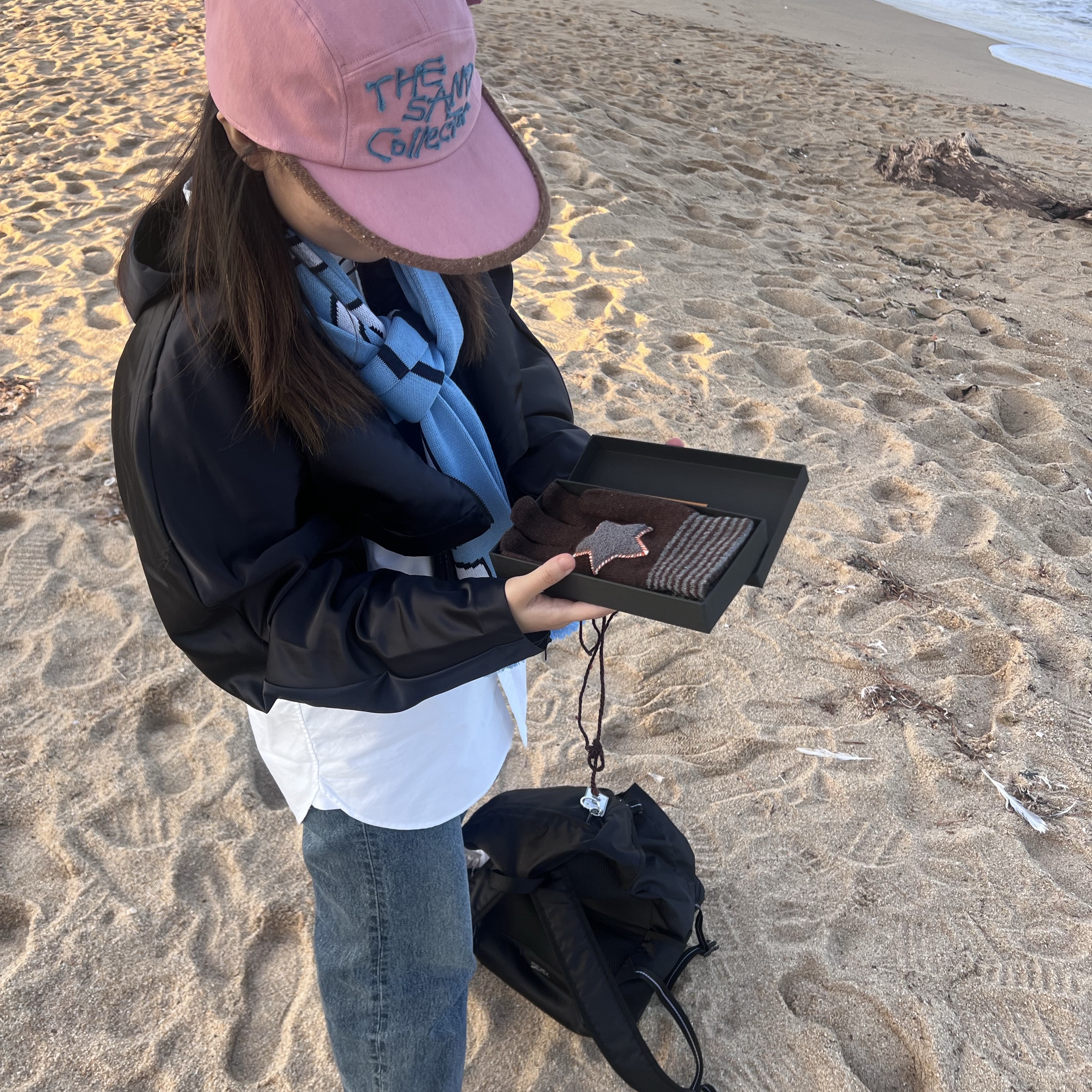 Problemallways The Sand Collector Pocket Camp Cap Blue 착용 스타일 - 1