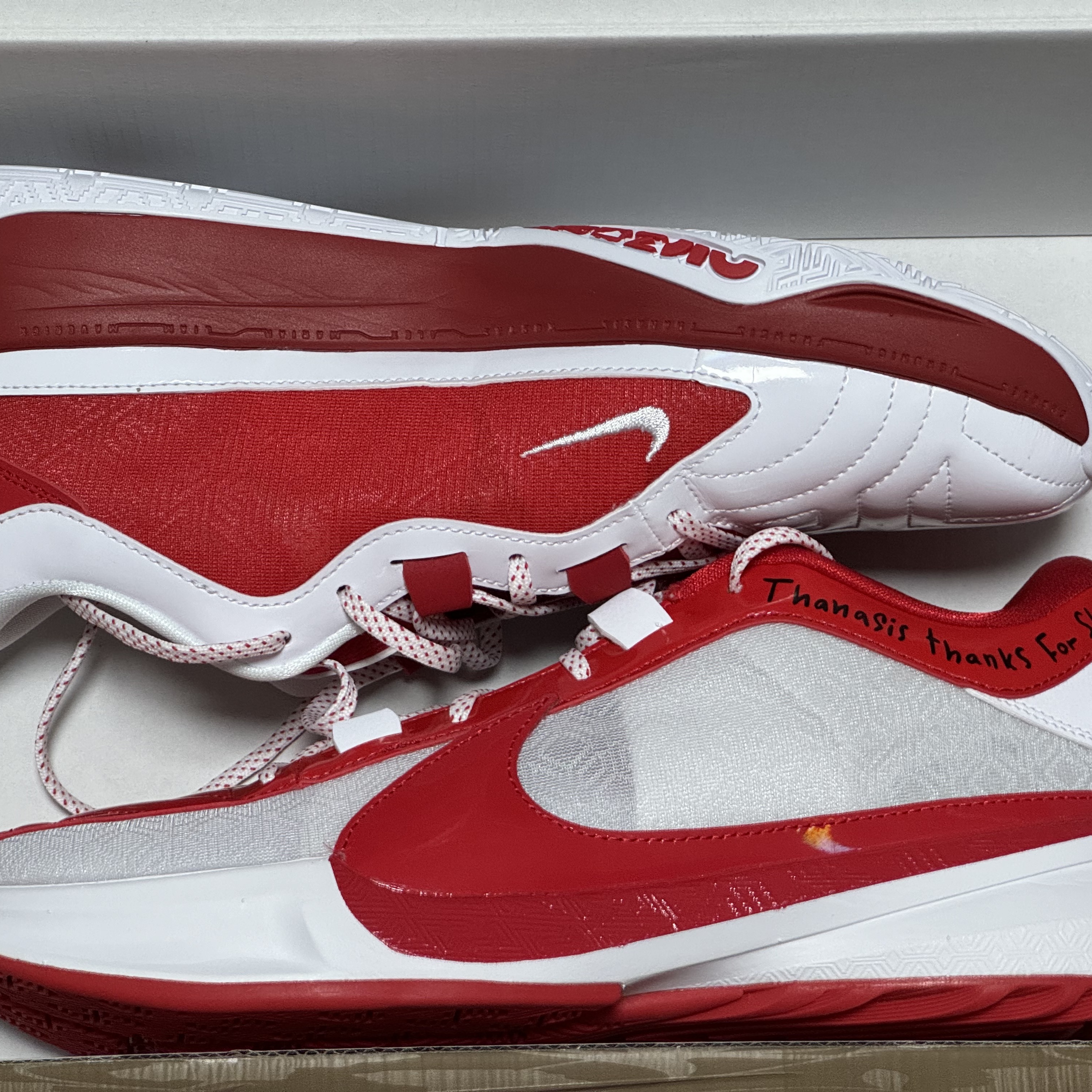 Nike Giannis Freak 5 ASW EP University Red White 착용 스타일 - 1