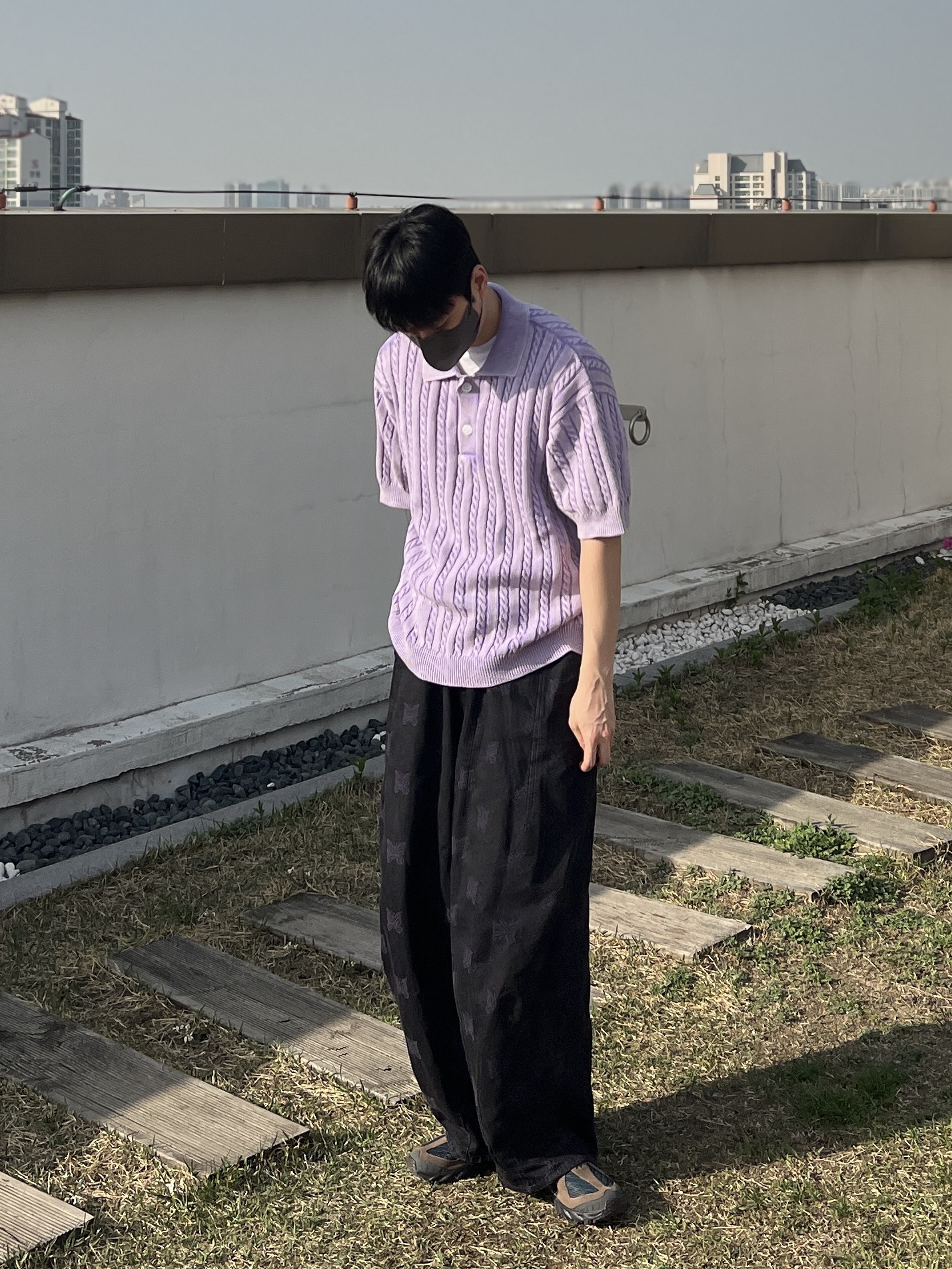 New Balance x Tokyo Design ML610S Outerspace Dark Mushroom, Needles H.D. Pants 10 Oz Denim Papillon JQ Indigo 착용 스타일 - 2