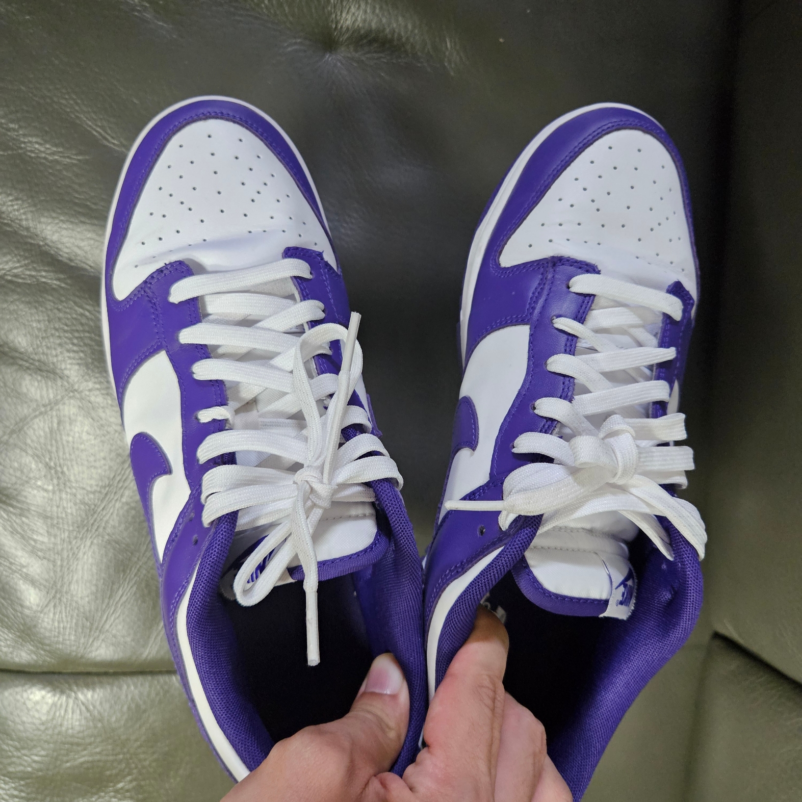 Nike Dunk Low Retro Championship Court Purple 착용 스타일
