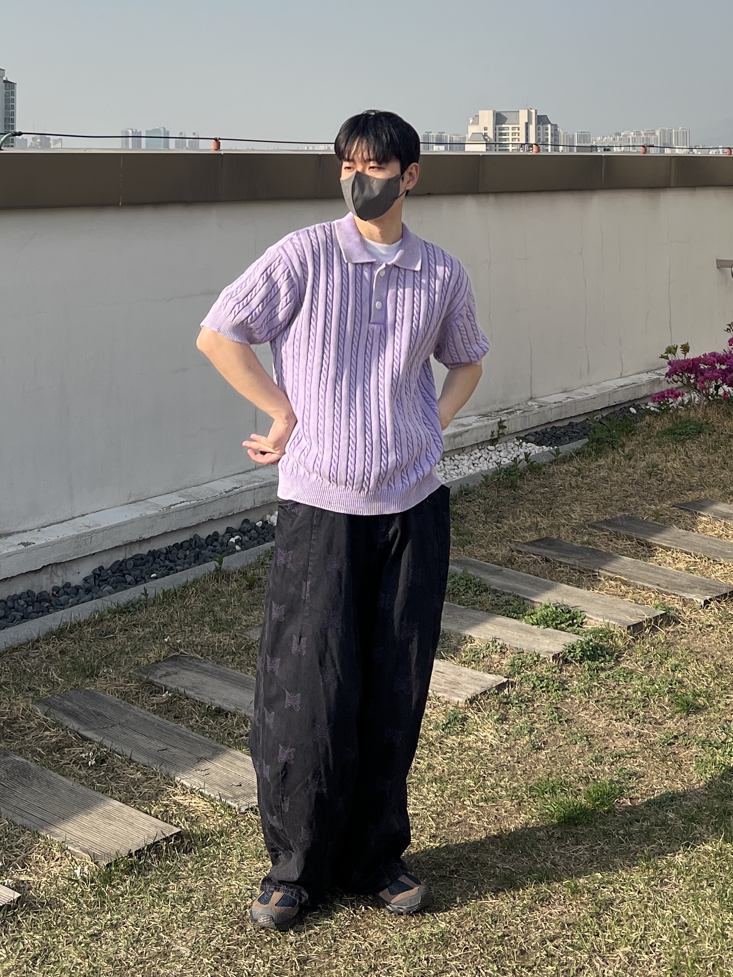 New Balance x Tokyo Design ML610S Outerspace Dark Mushroom, Needles H.D. Pants 10 Oz Denim Papillon JQ Indigo 착용 스타일 - 3