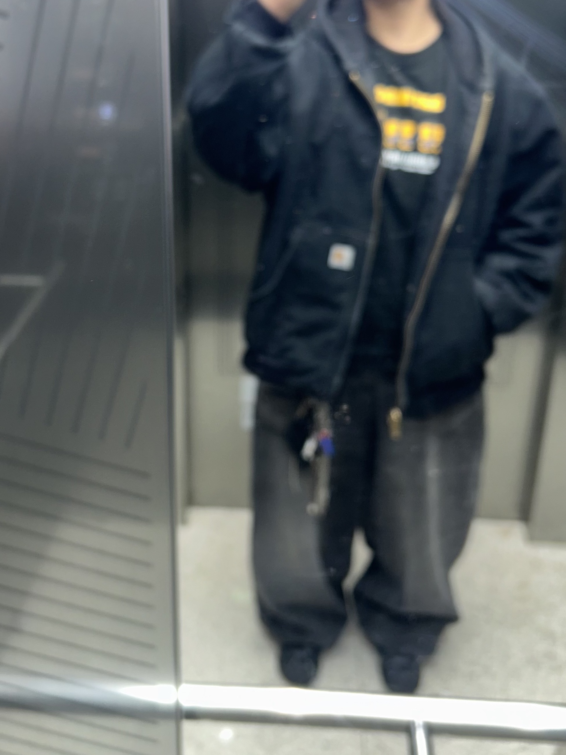 Maison Margiela Keyring Wallet Black, (W) Nike Air Force 1 '07 Low Triple Black 착용 스타일 - 2