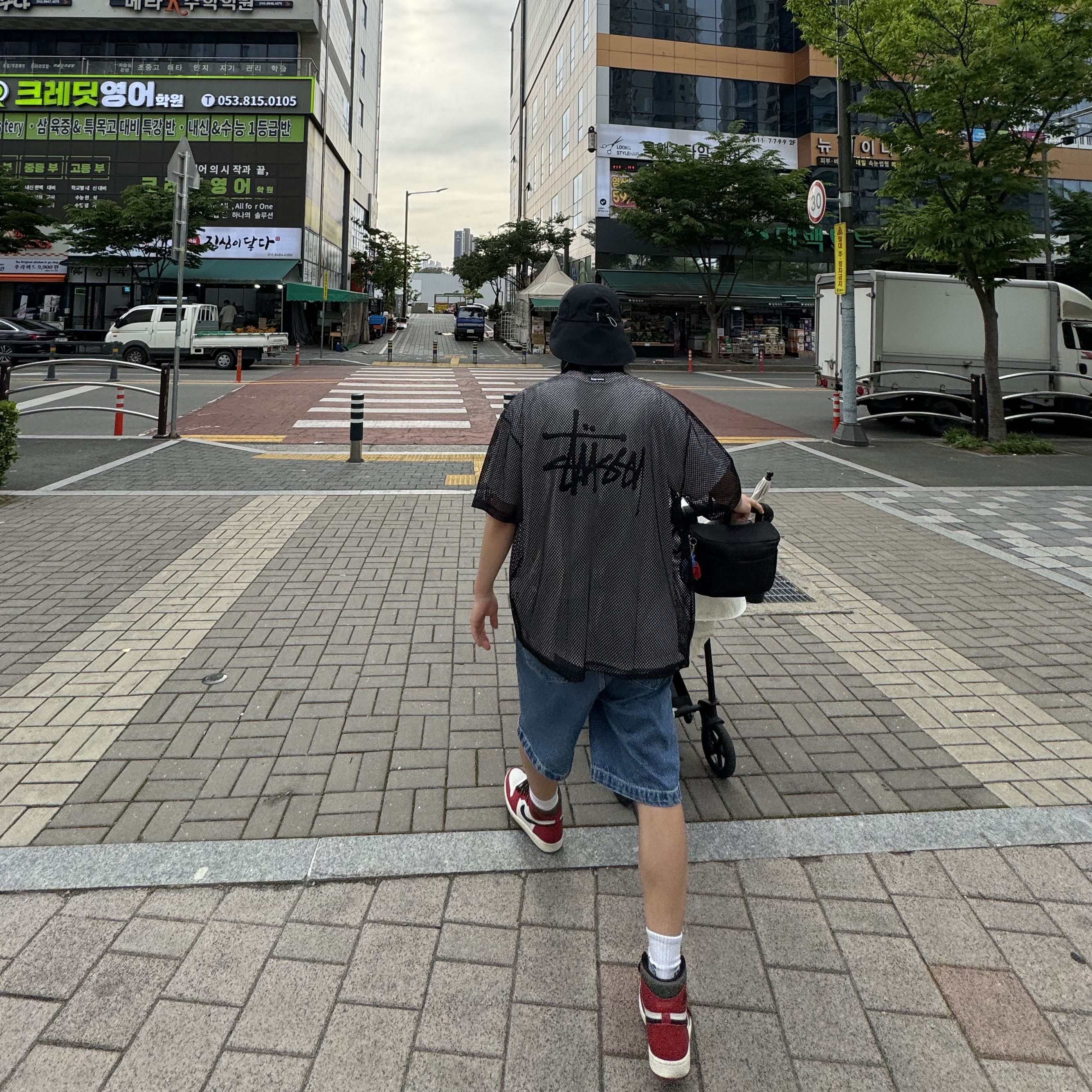 Supreme x Nike Mesh S/S Shirt Black - 24SS, Supreme Gore-Tex Sunshield Hat Black - 24SS 착용 스타일