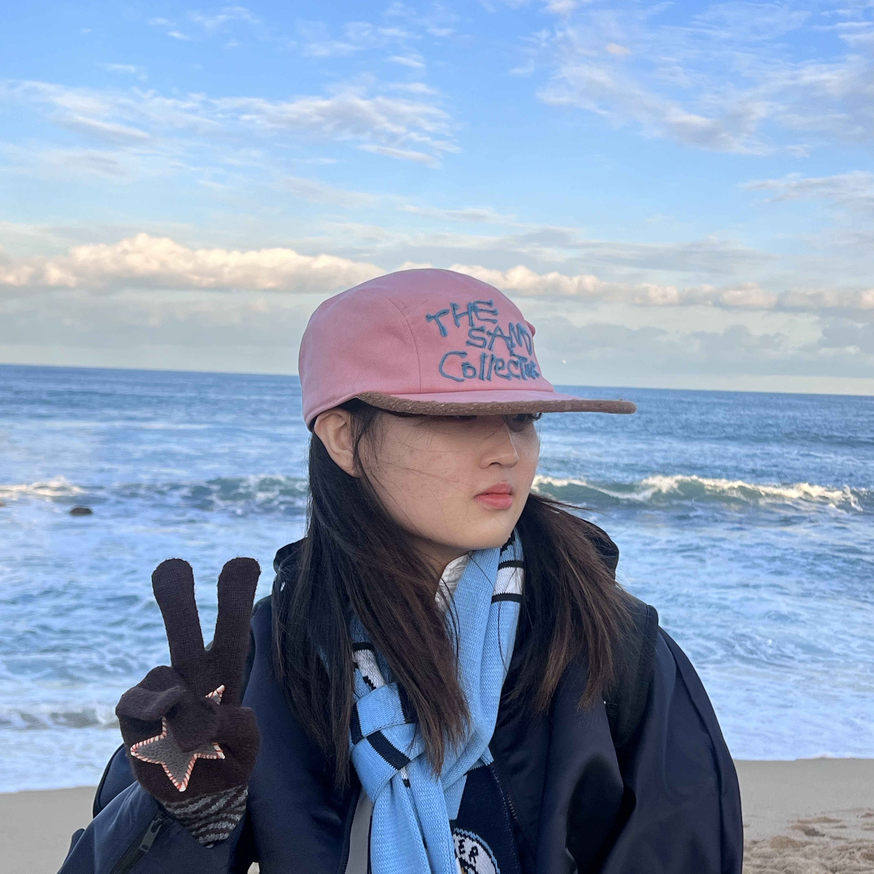 Problemallways The Sand Collector Pocket Camp Cap Blue 착용 스타일 - 2