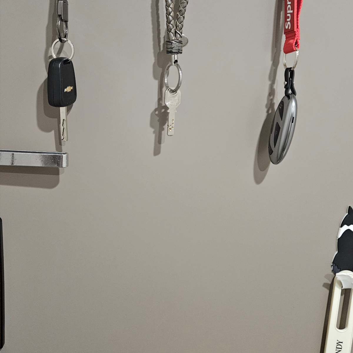 Supreme Webbing Keychain Red - 23SS 착용 스타일 - 3
