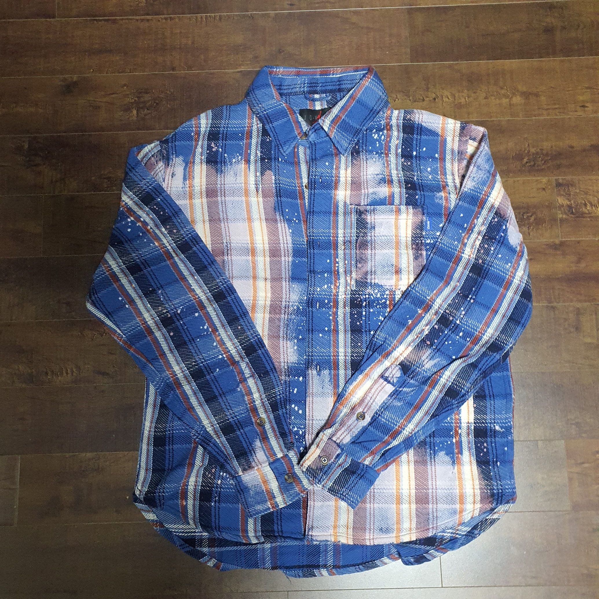 Jordan x Awake NY Flannel Shirt Blackened Blue (FQ5453-498) 착용 스타일