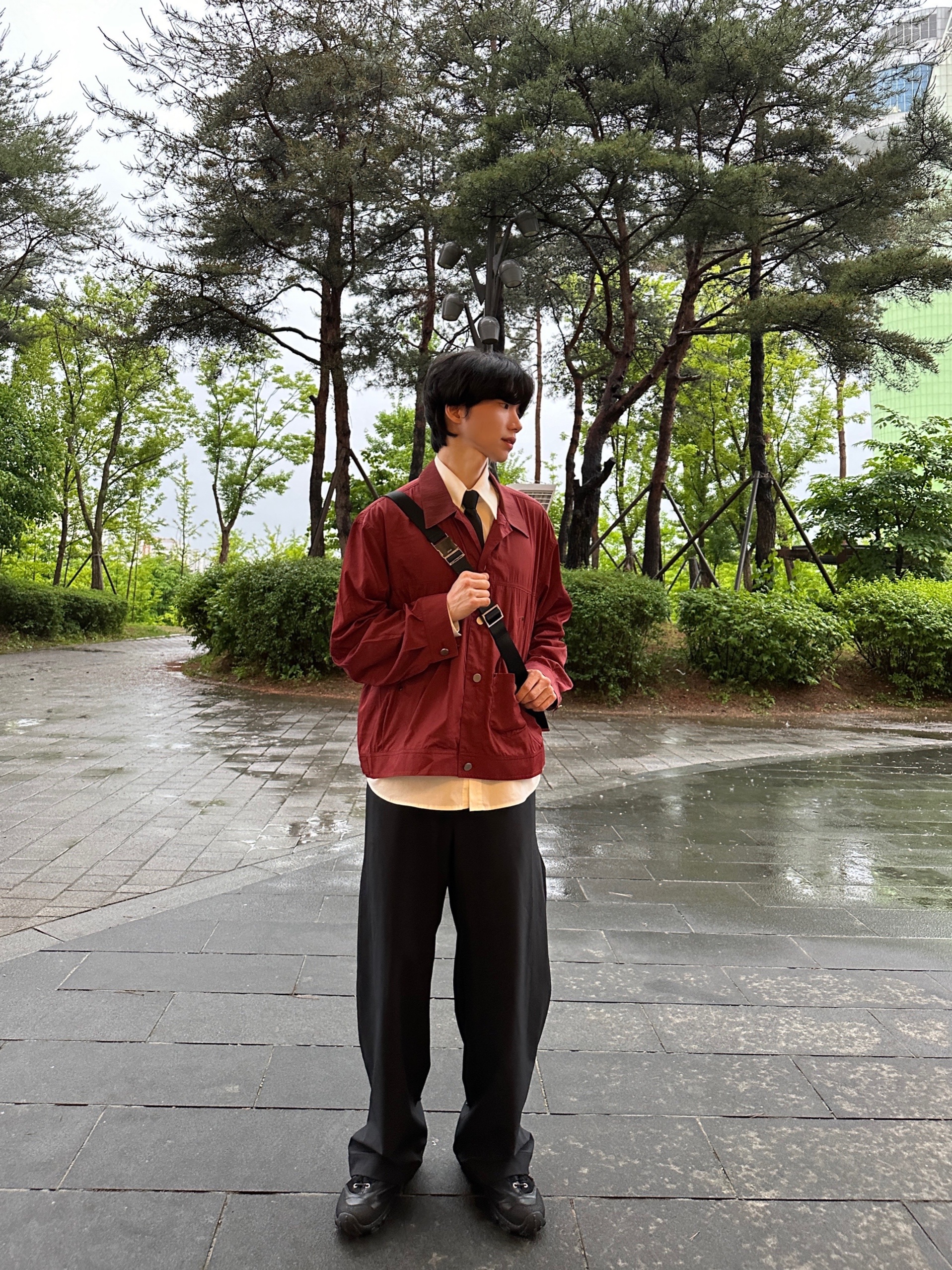 Nonnod Flexible Pants Black, Our Legacy Gabe Stealth Black Leather 착용 스타일 - 1