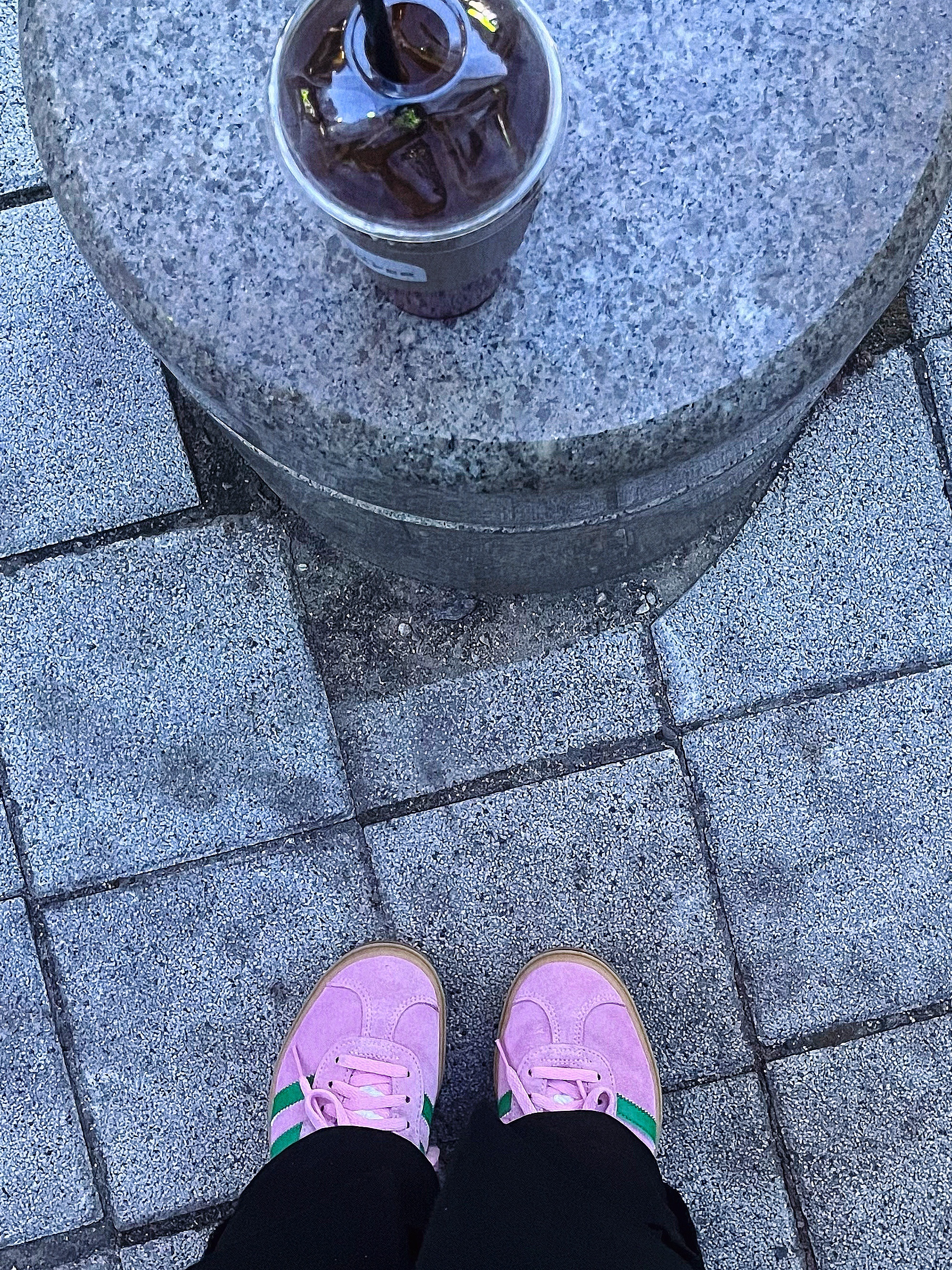 (W) Adidas Gazelle Bold True Pink Green 착용 스타일 - 2