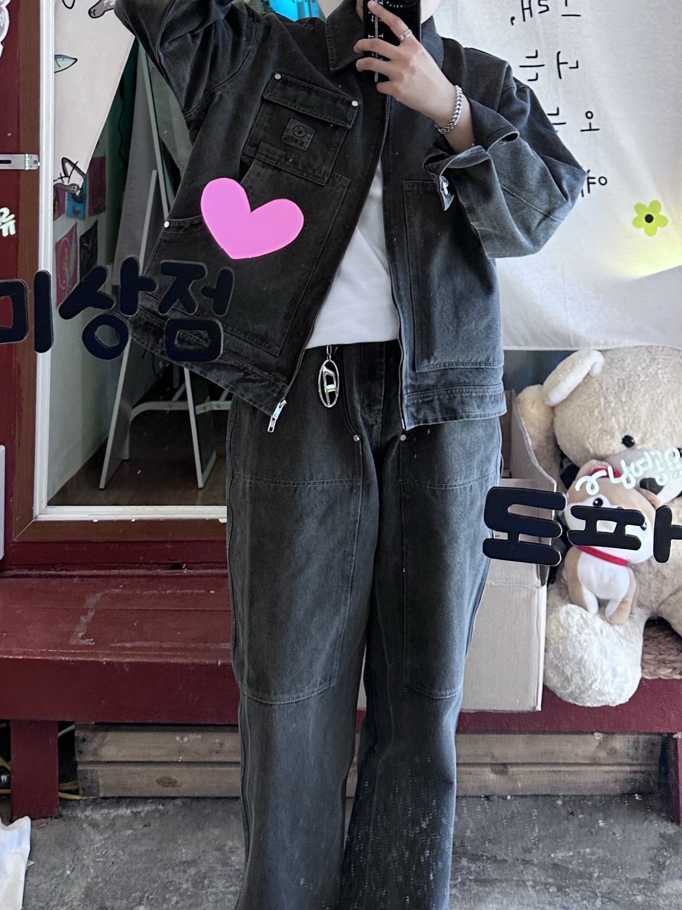 Gentle Monster x Maison Margiela MM117 Black Clear, Nike Dunk Low Retro Black 착용 스타일 - 4