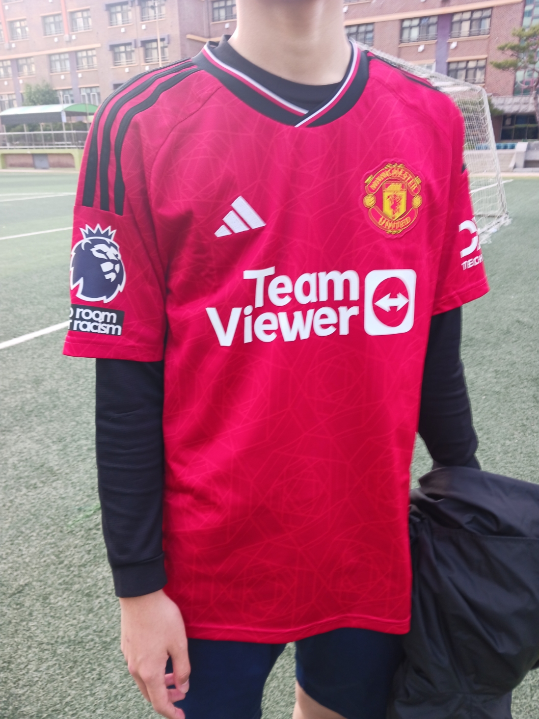 Adidas Manchester United 2023/24 Home Jersey Team Collegiate Red - KR Sizing (Non Marking Ver.) 착용 스타일