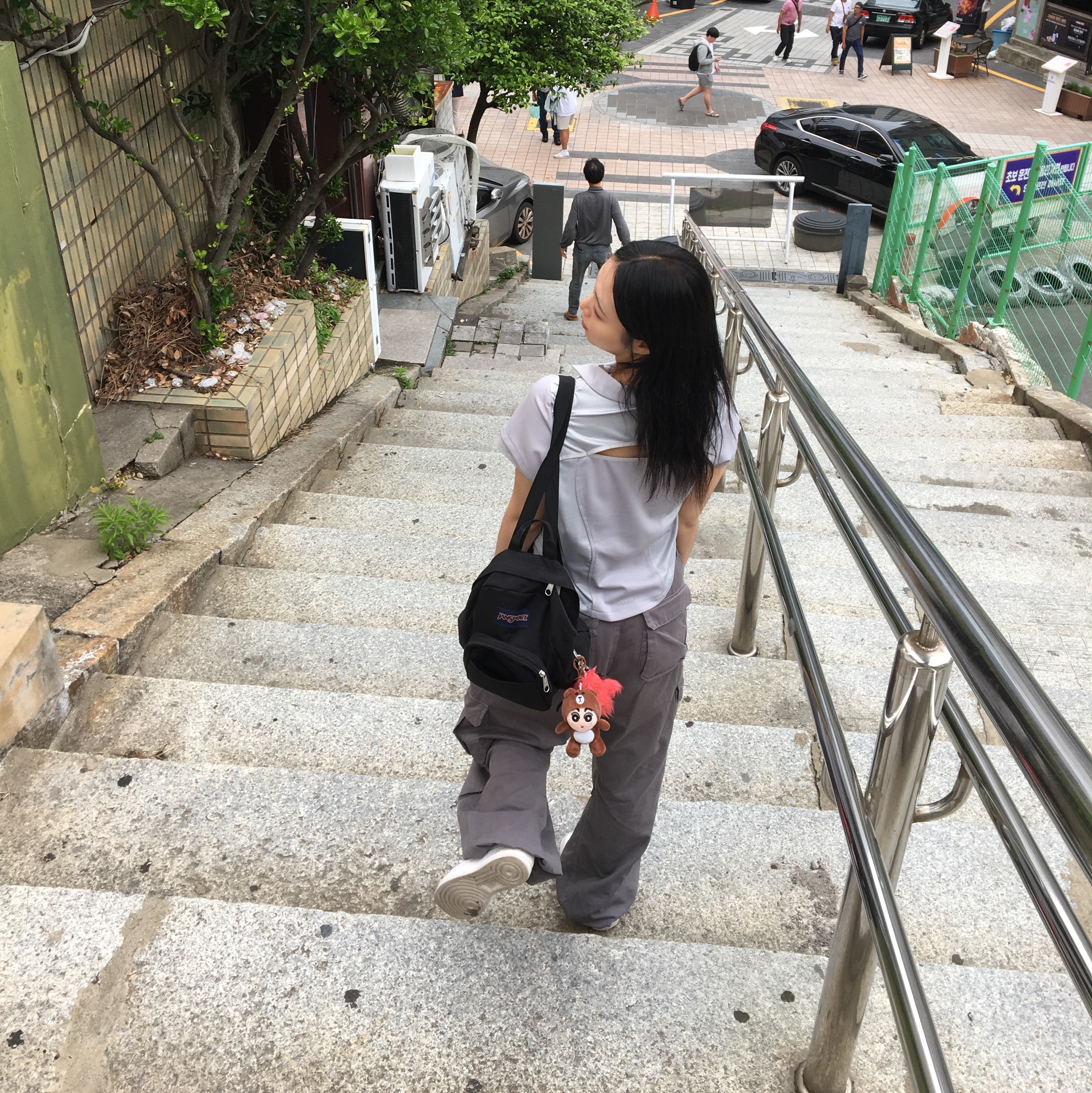 Jansport Half Pint Mini Backpack Black, Teket Homework Pants Grey 착용 스타일 - 1