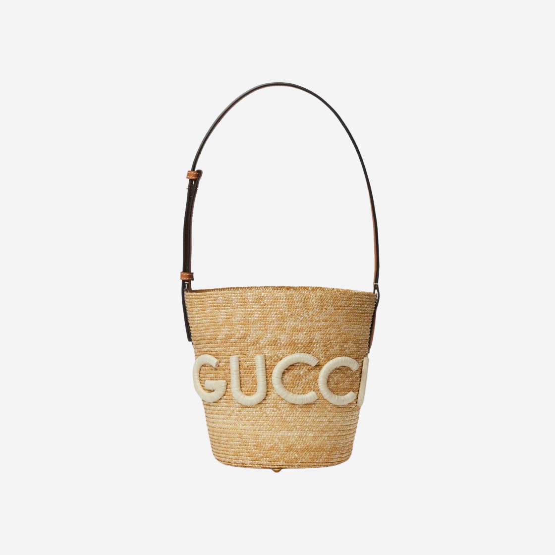 Gucci Small Shoulder Bag with Patch Wheat Straw Natural 상세 이미지 1