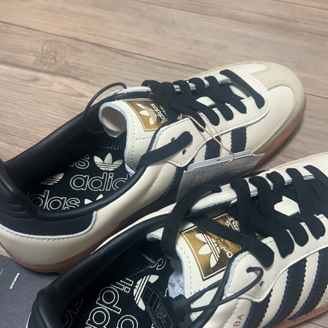 (W) Adidas Samba OG Cream White Core Black 착용 스타일 - 2