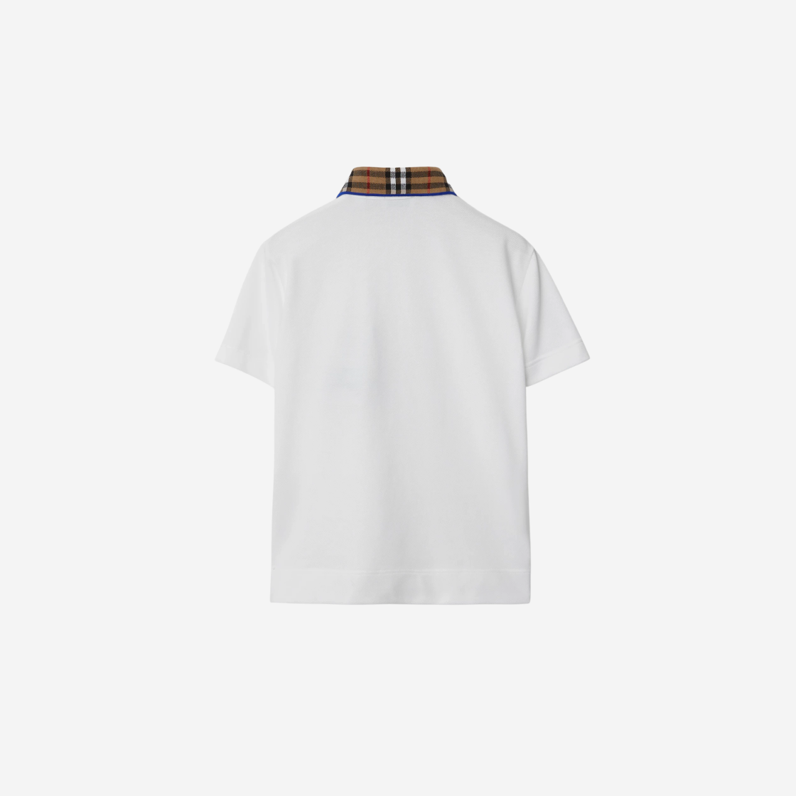 8073160 (Kids) Burberry Check Collar Cotton Polo Shirt White - #2