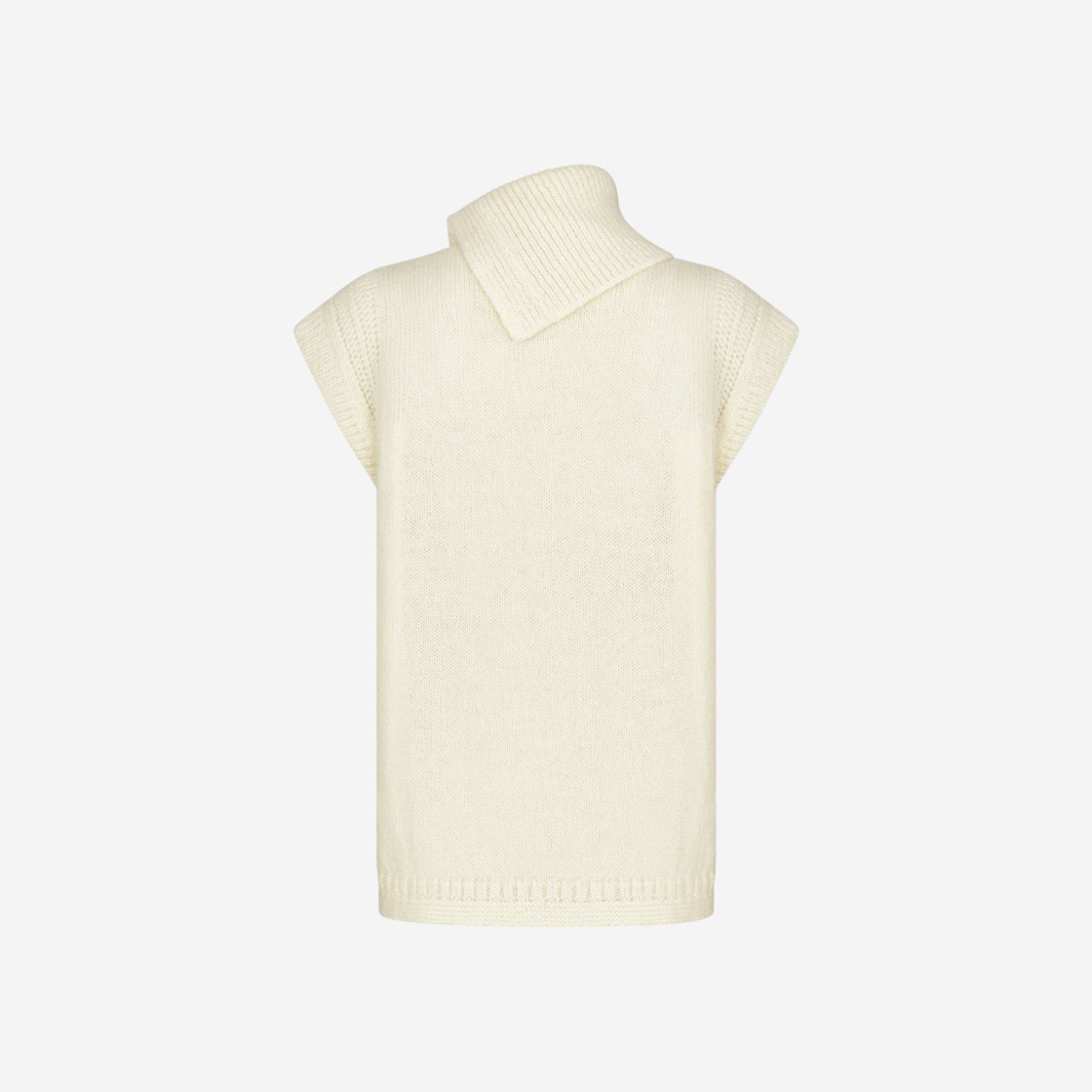 (W) Dior Stand Collar Sleeveless Sweater Wool Blend Ecru 상세 이미지 2