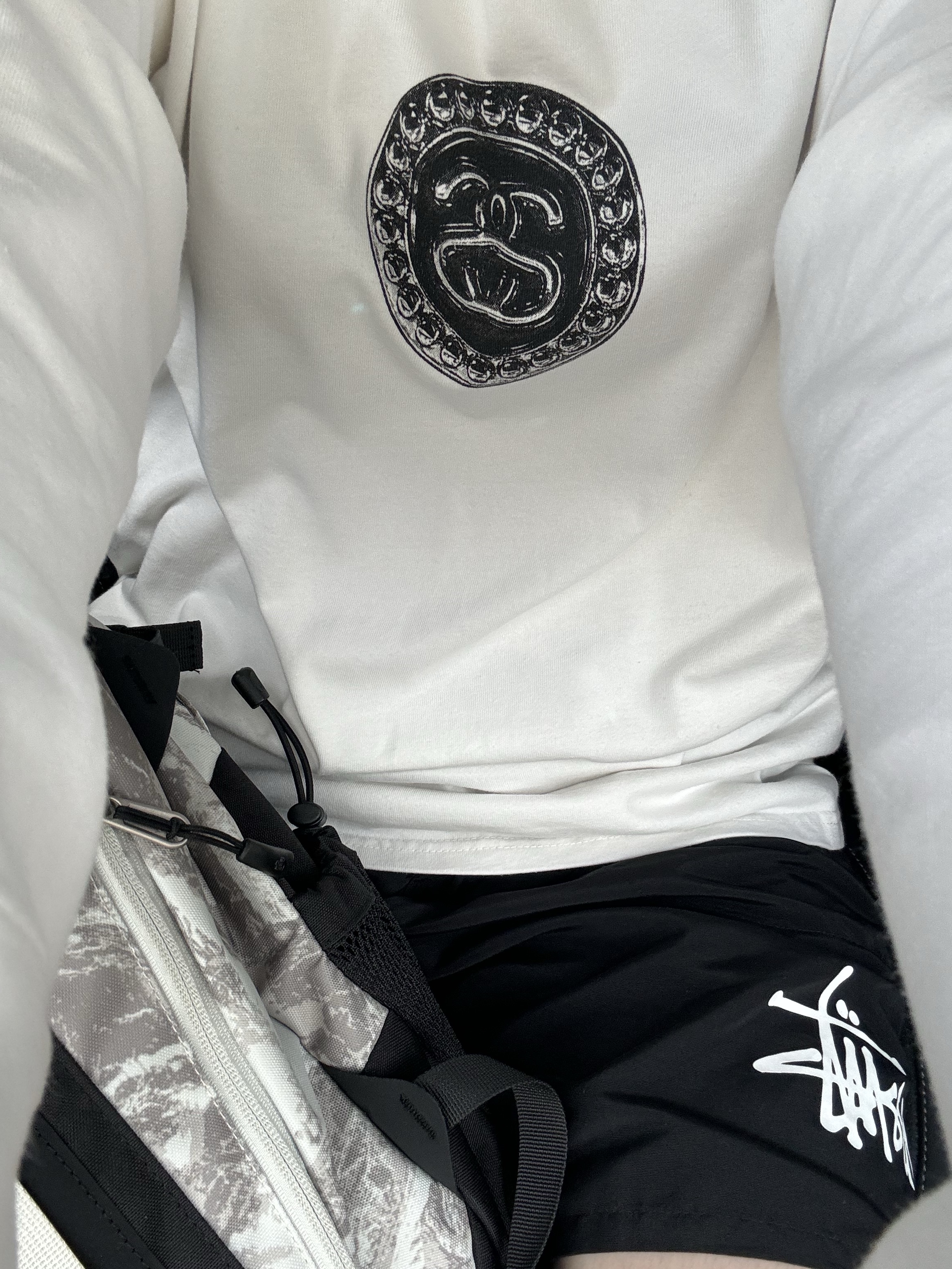 Nike x Stussy Big Swoosh LS T-Shirt White - US/EU, Nike x Stussy Big Swoosh LS T-Shirt White - Asia 착용 스타일 - 1