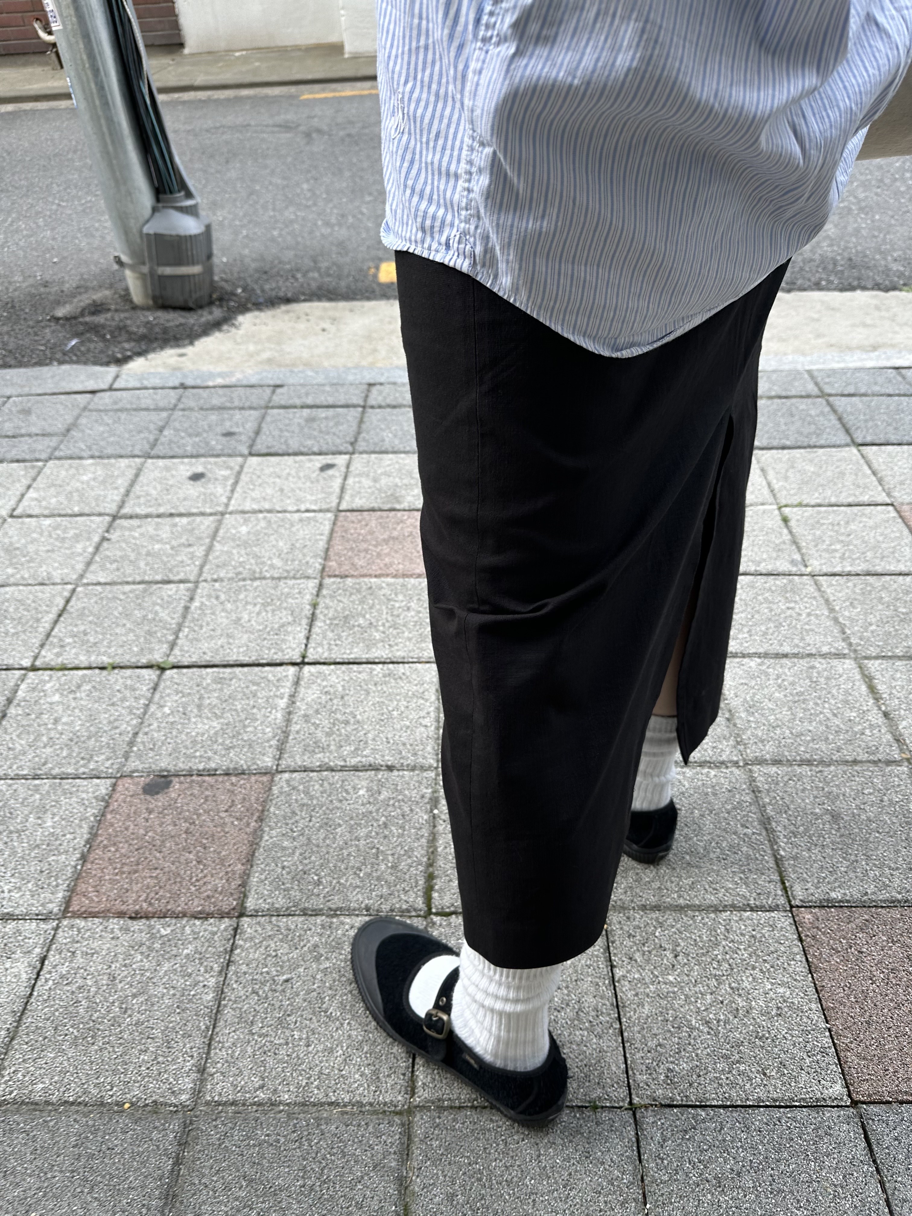 Vans Mary Jane Black LX Creep Black 착용 스타일 - 2