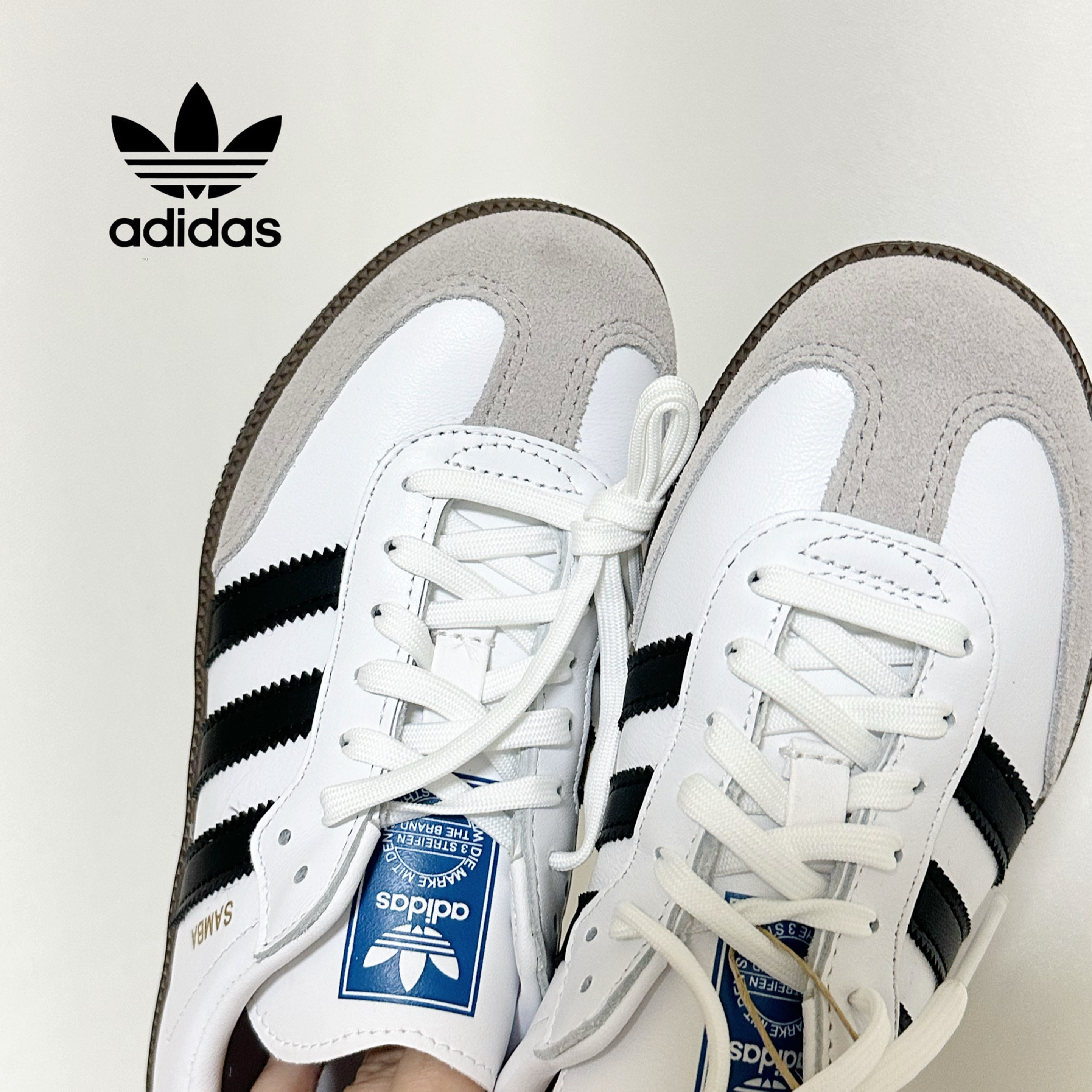 (C) Adidas Samba OG Cloud White Core Black 착용 스타일