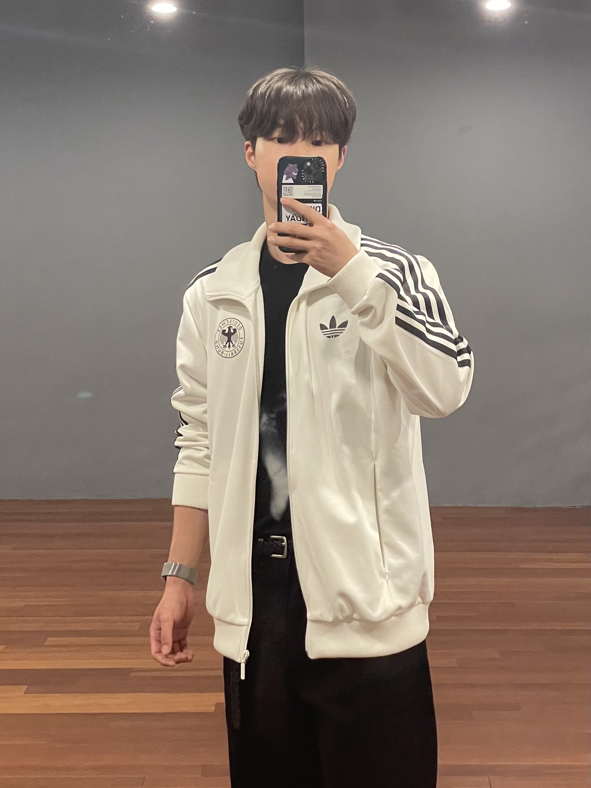 Adidas German Beckenbauer Track Top Off White - KR Sizing 착용 스타일