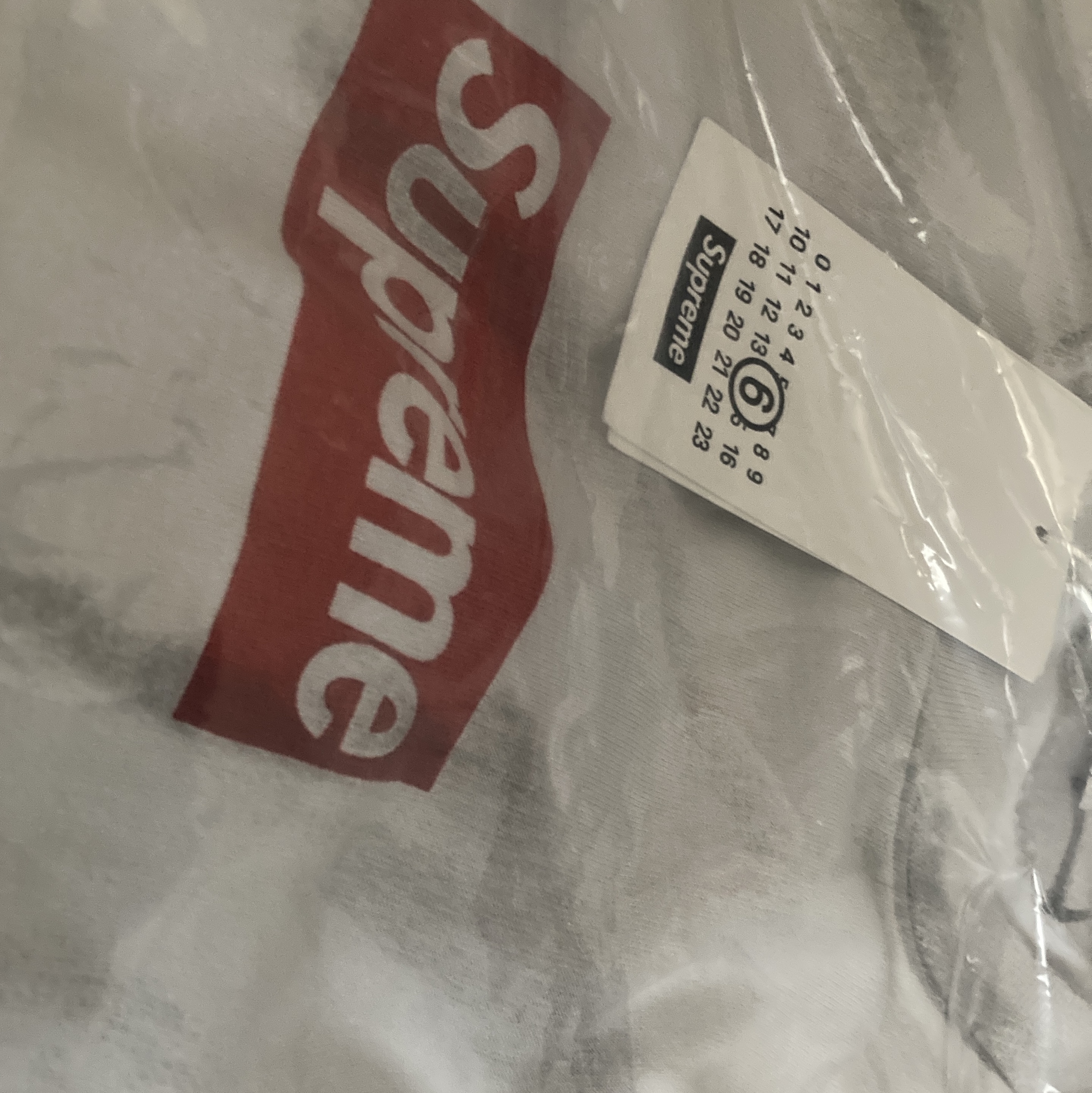 Supreme x MM6 Maison Margiela Box Logo T-Shirt White - 24SS 착용 스타일