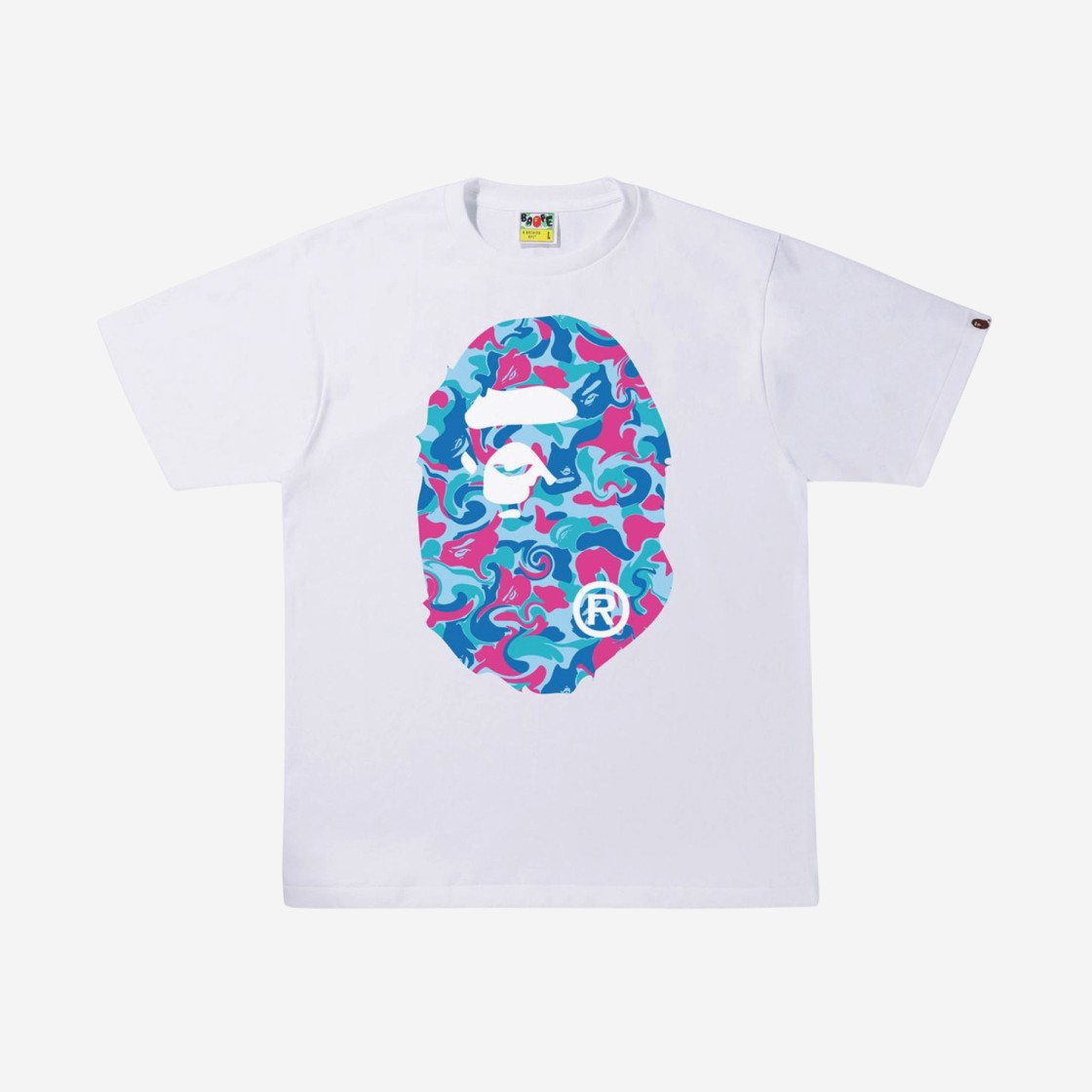 BAPE Marble Camo Big Ape Head T-Shirt White 상세 이미지 1