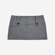 Pleasenofollow Lucci Stripe Short Skirt Grey