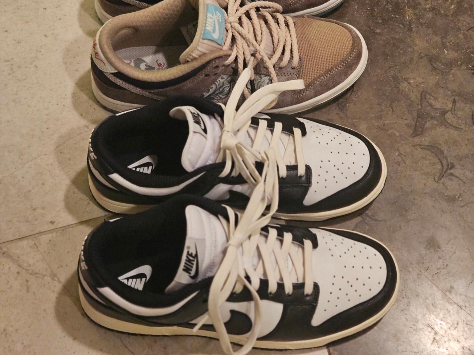 (W) Nike Dunk Low Vintage Black and White, Nike SB Dunk Low Pro Big Money Saving 착용 스타일 - 1