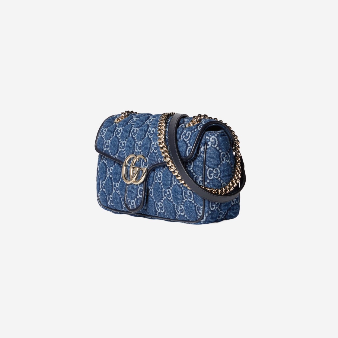 Gucci GG Marmont Small Shoulder Bag Blue Denim 상세 이미지 2