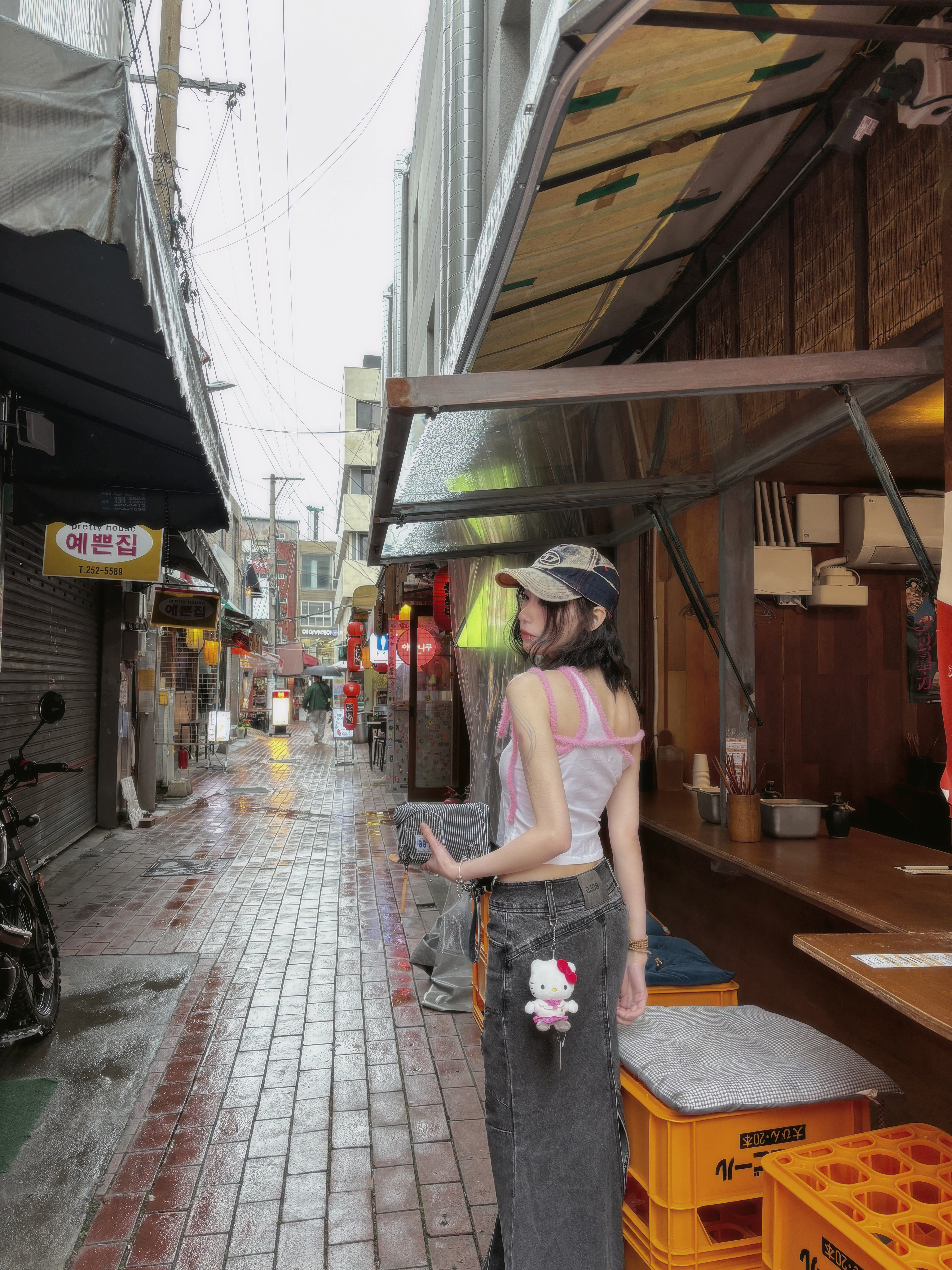 Diesel C-Seymon Treated Denim Baseball Cap Blue White, Chrome Hearts Silichrome CH Cross Pendant Pink 2022 착용 스타일 - 5