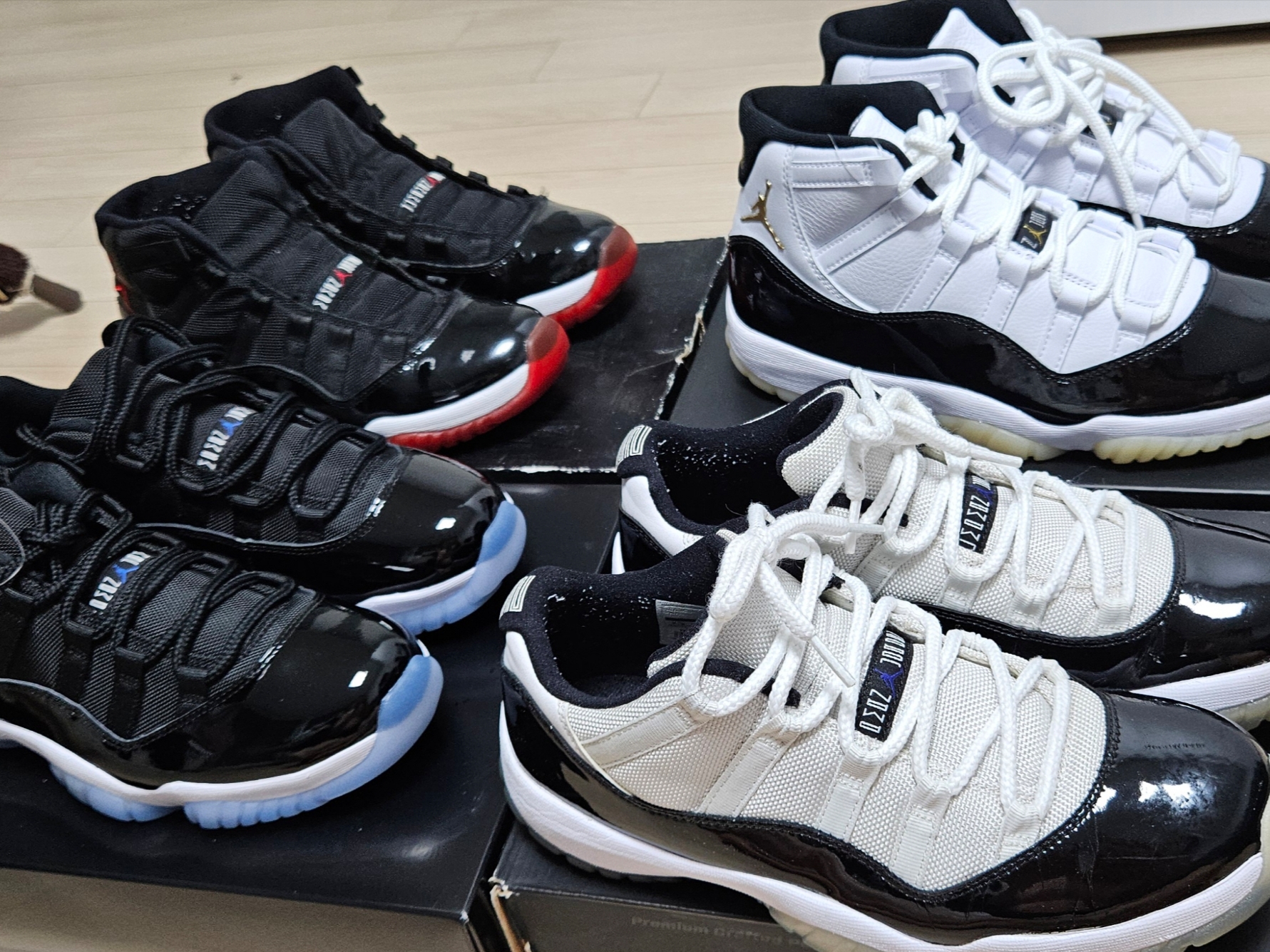 Jordan 11 Retro Low Black and Varsity Royal, Jordan 11 Retro Low Concord 착용 스타일 - 8
