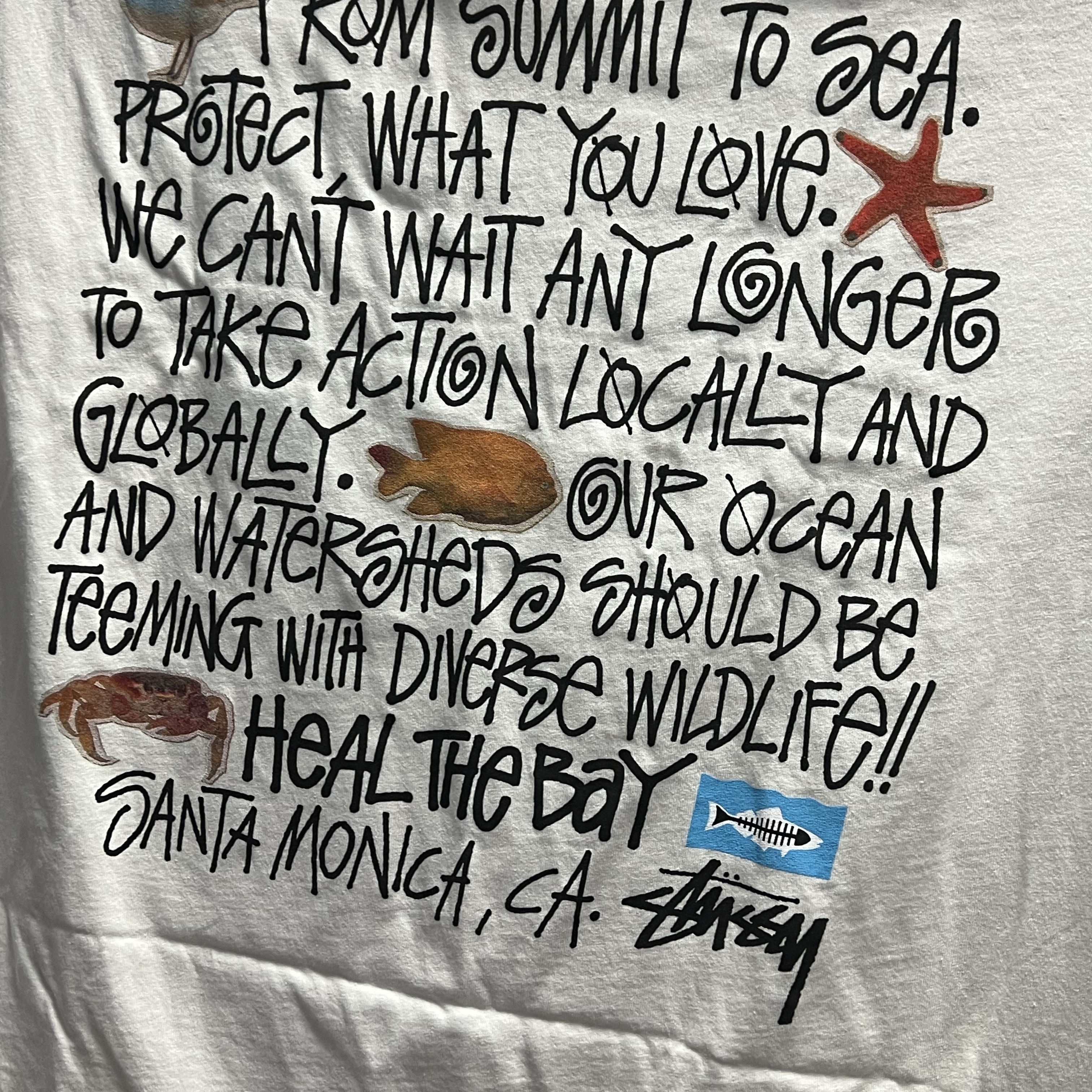 Stussy x Heal The Bay Summit To Sea Pigment Dyed T-Shirt Natural 착용 스타일 - 1
