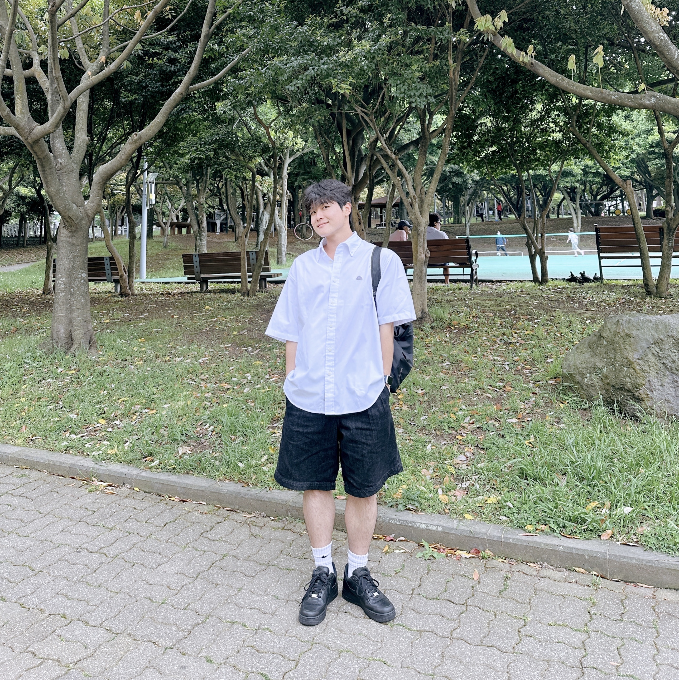 Nike x Supreme Air Force 1 Low Black, Arc'teryx Heliad 15 Backpack Black 착용 스타일 - 2