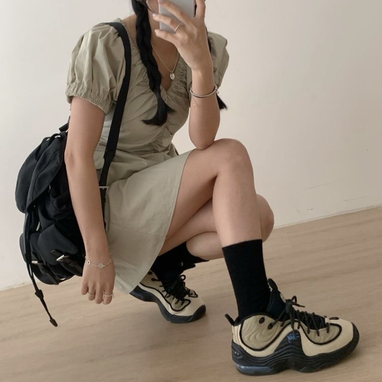 Nike x Stussy Air Penny II Rattan and Limestone 착용 스타일