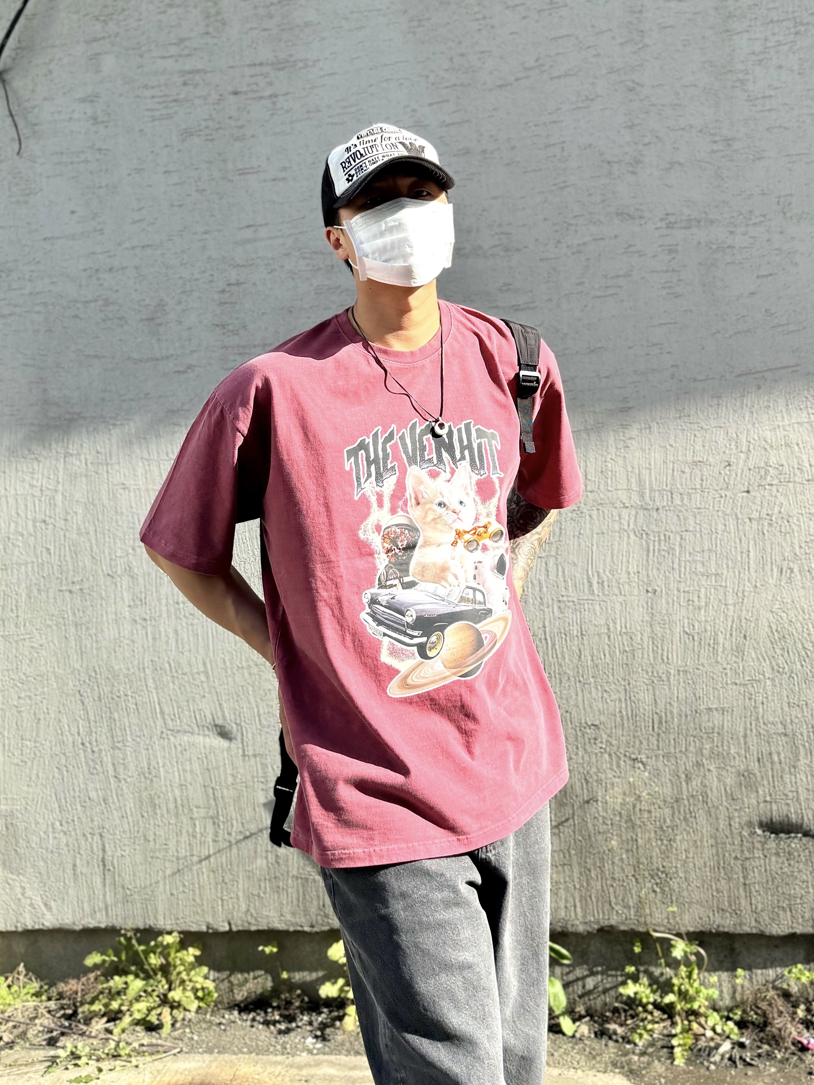 Ogarp Revolution 5-Pannel Cap Black 착용 스타일 - 2