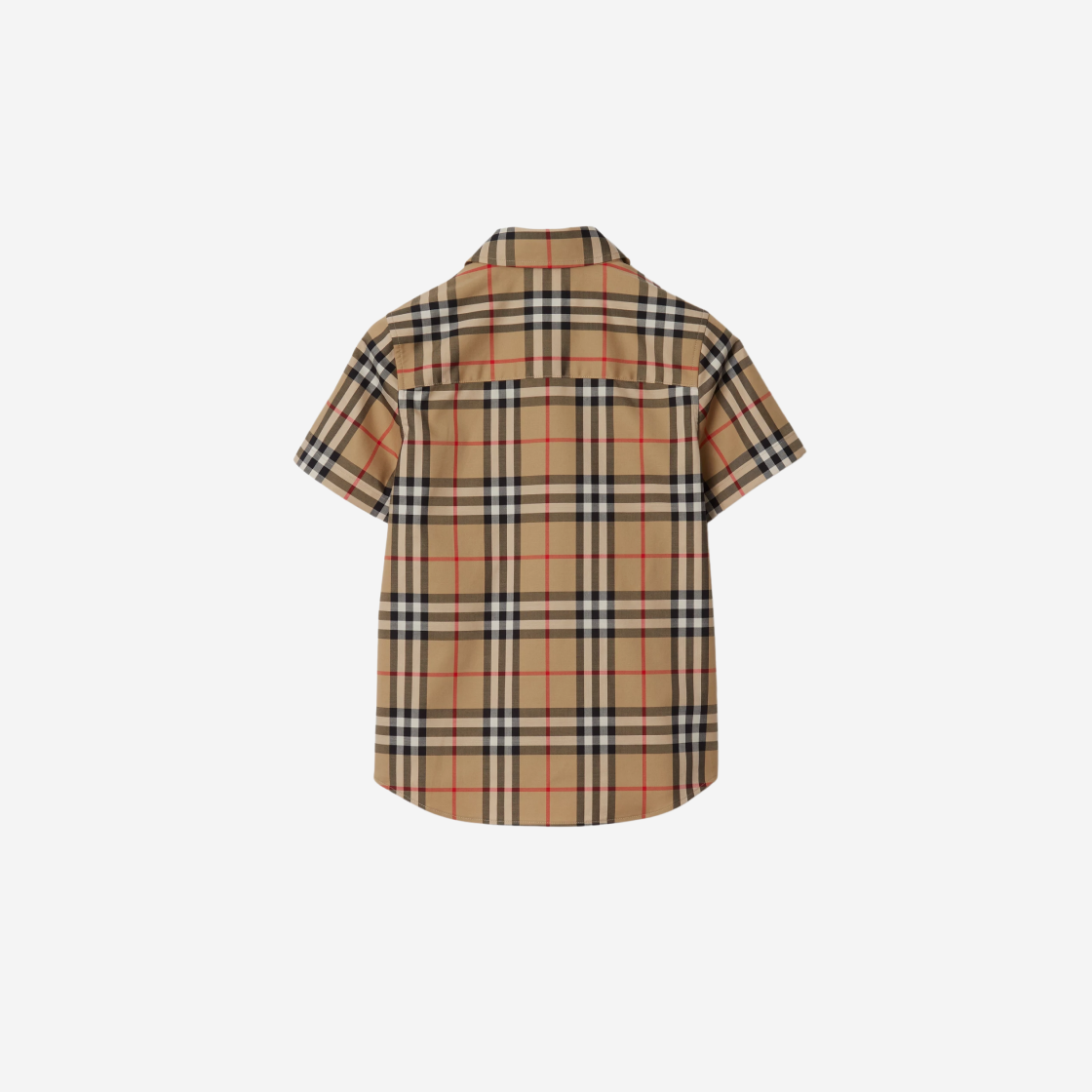 (키즈) 버버리 체크 스트레치 코튼 셔츠 아카이브 베이지((Kids) Burberry Check Stretch Cotton Shirt Archive Beige) - 2