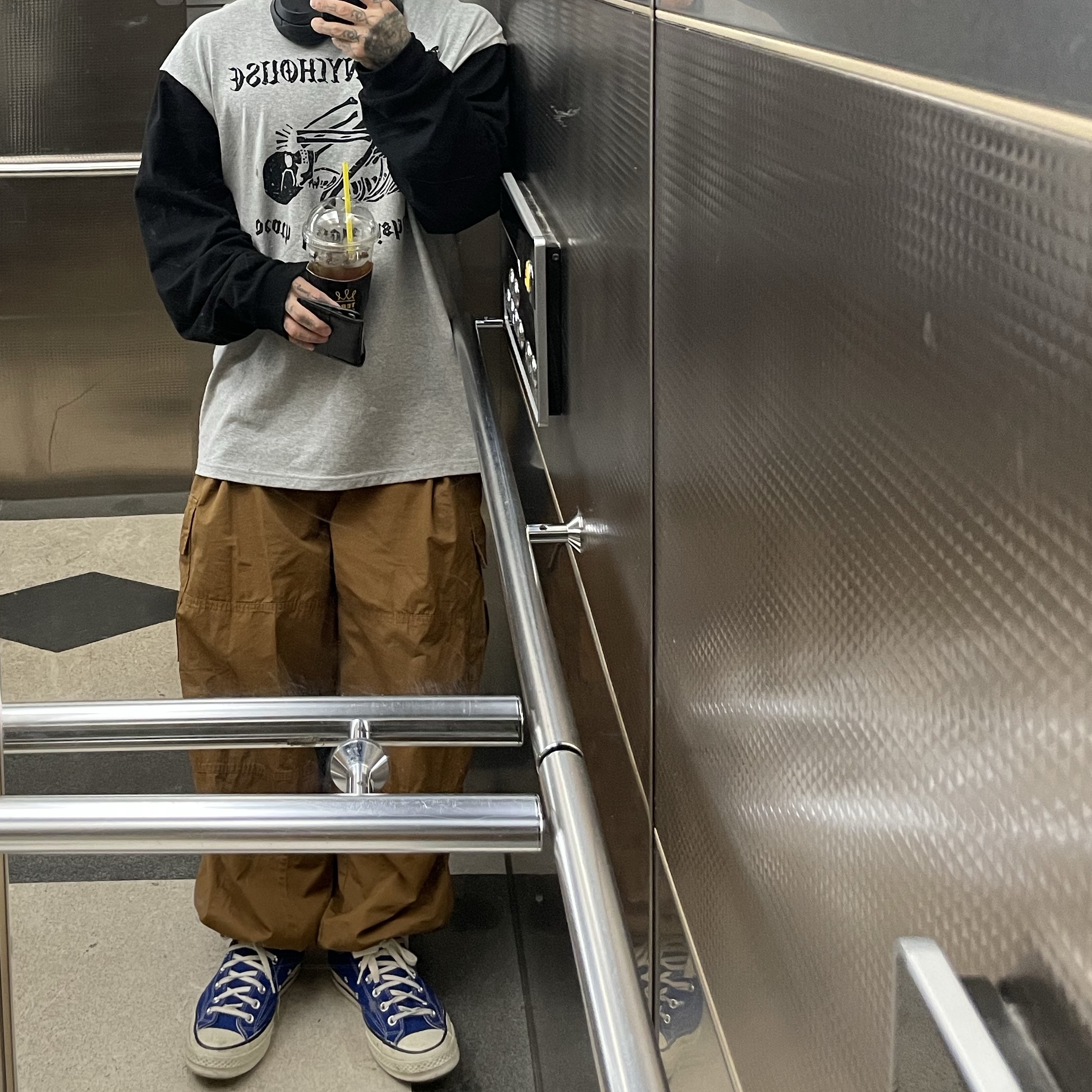 Supreme Loose Gauge Beanie Black, Converse Chuck 70 Ox Vintage Canvas Rush Blue 착용 스타일 - 2