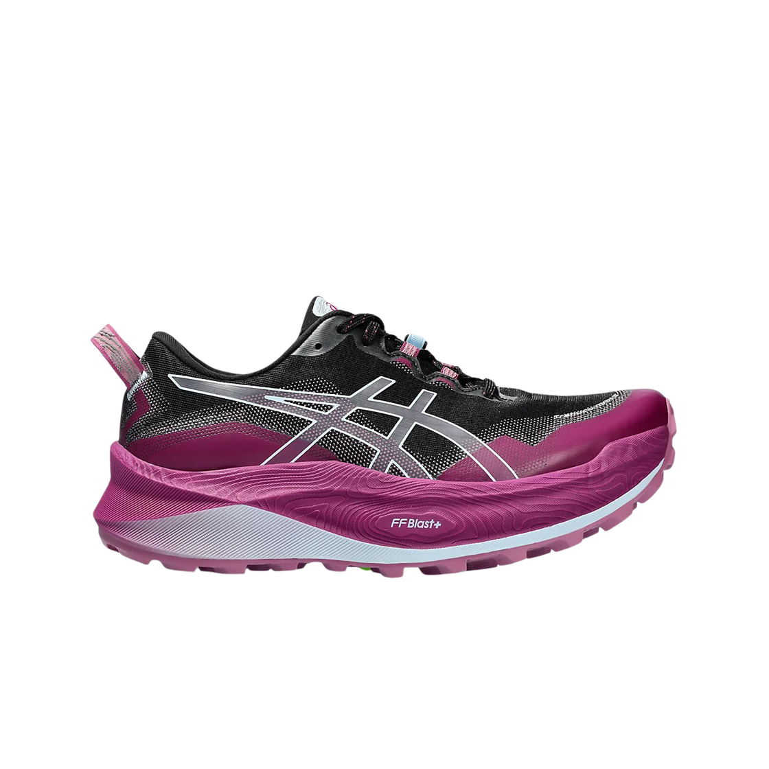 (W) 아식스 트라부코 맥스 3 블랙 라이트 블루((W) Asics Trabuco Max 3 Black Light Blue) - 1